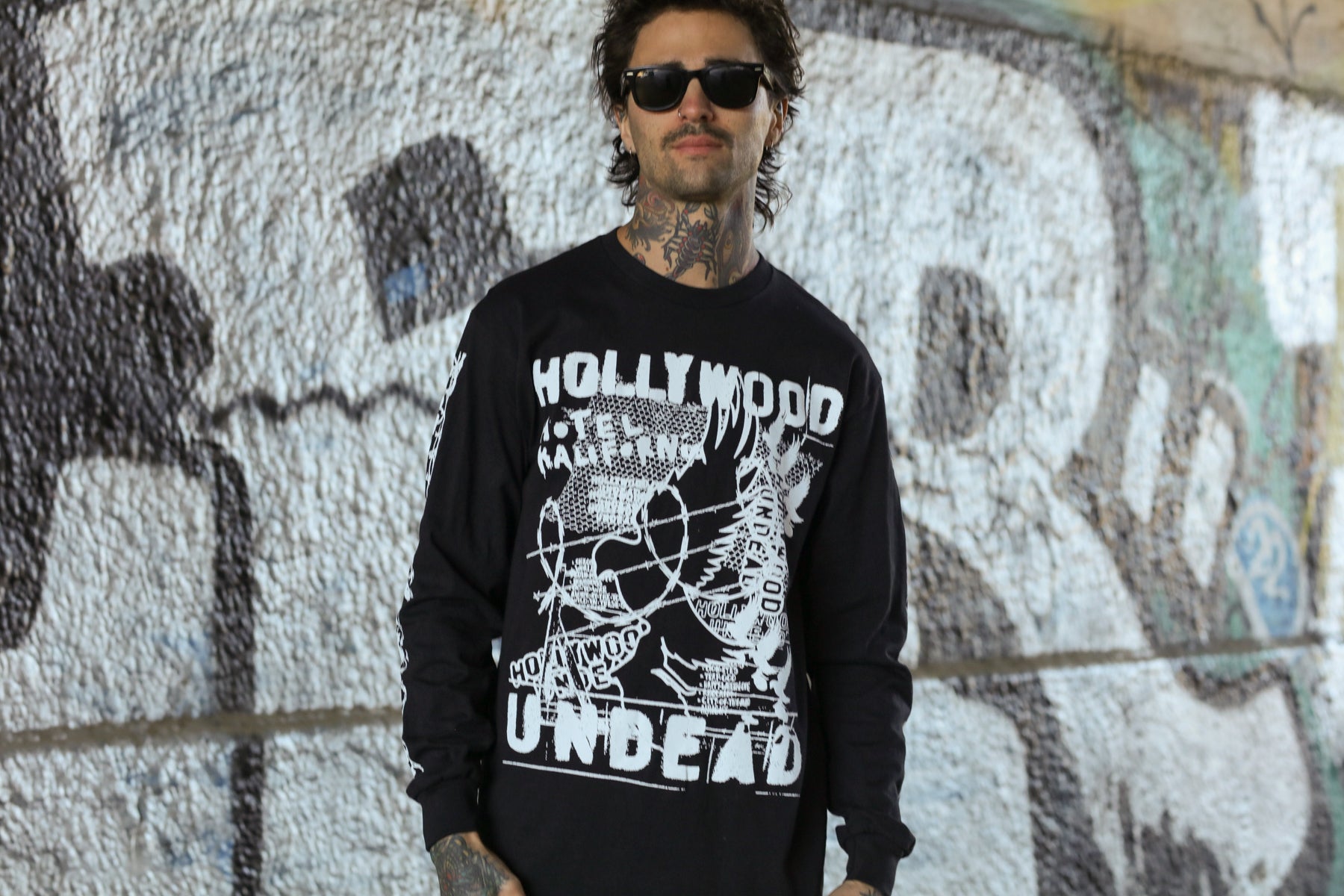 hollywood-undead-hk-collage-longsleeve-shirt-schwarz-baumwolle image 3