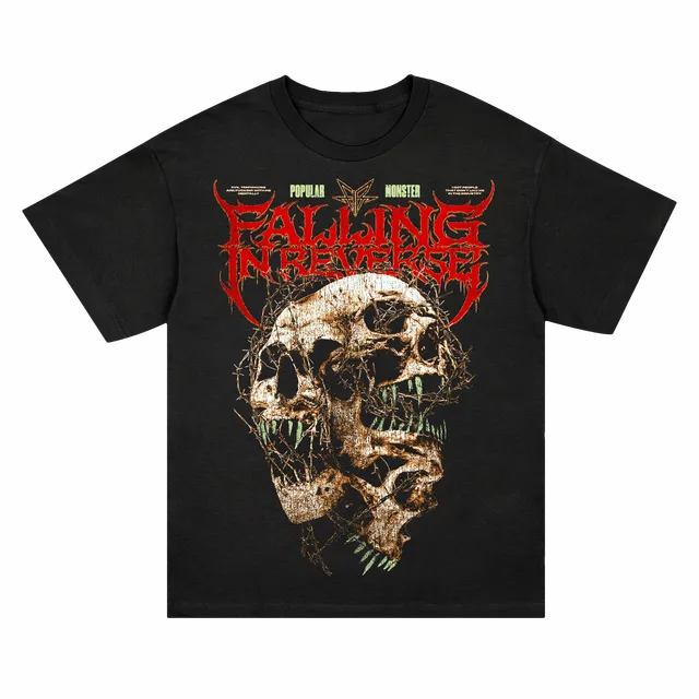 falling-in-reverse-triple-skull-tee-t-shirt-baumwolle image 1