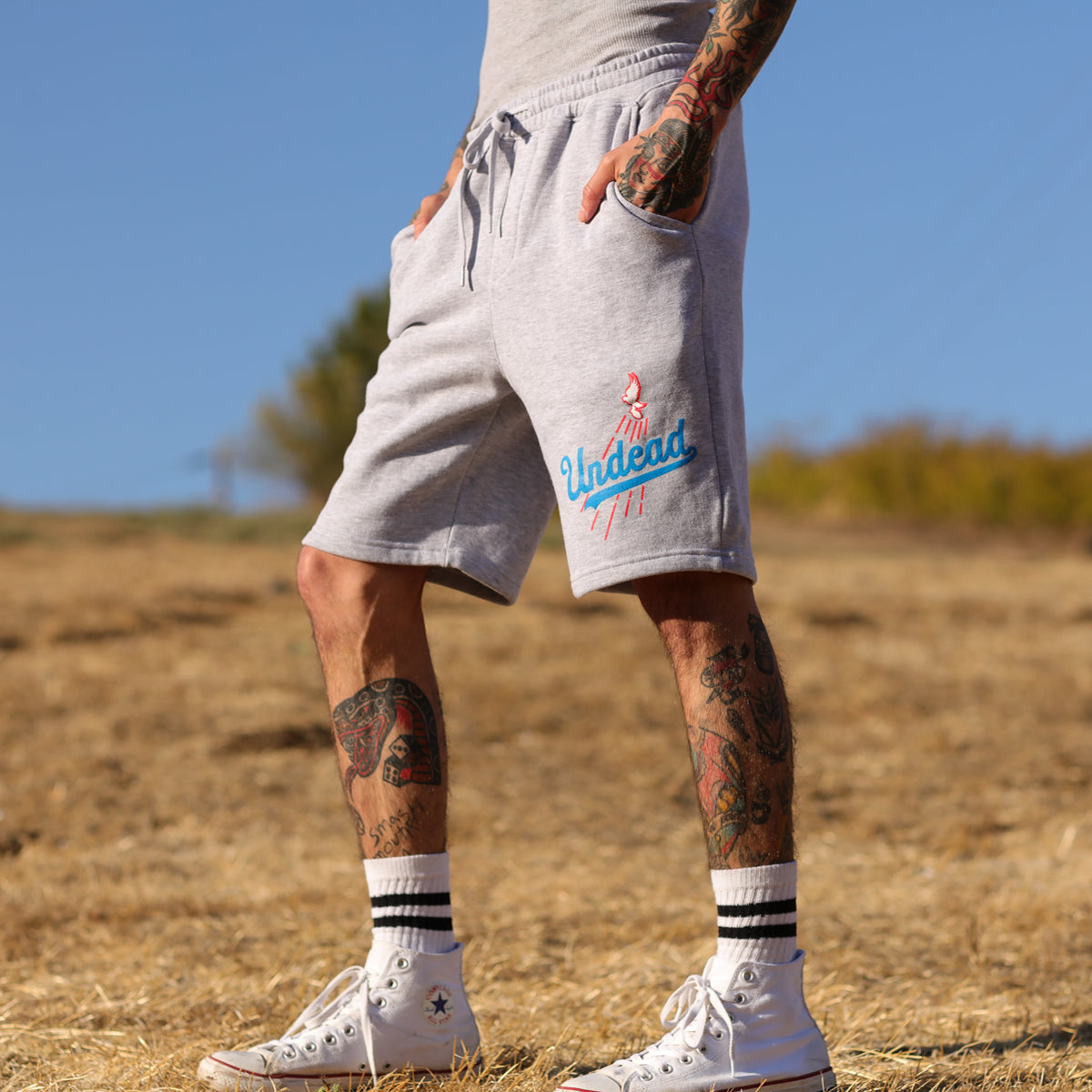 hollywood-undead-baseball-sweatshorts-grau-baumwollmix image 2