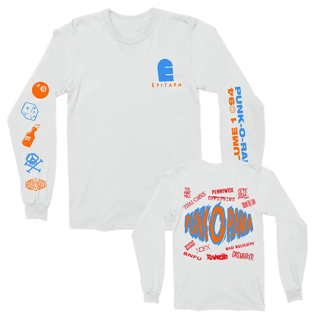 punk-o-rama-logo-longsleeve-langarmshirt-wei-baumwolle image 1