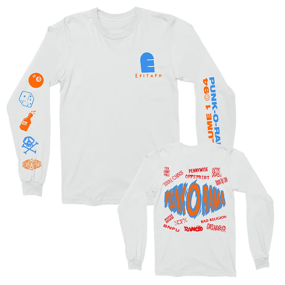 punk-o-rama-logo-longsleeve-langarmshirt-wei-baumwolle image 1