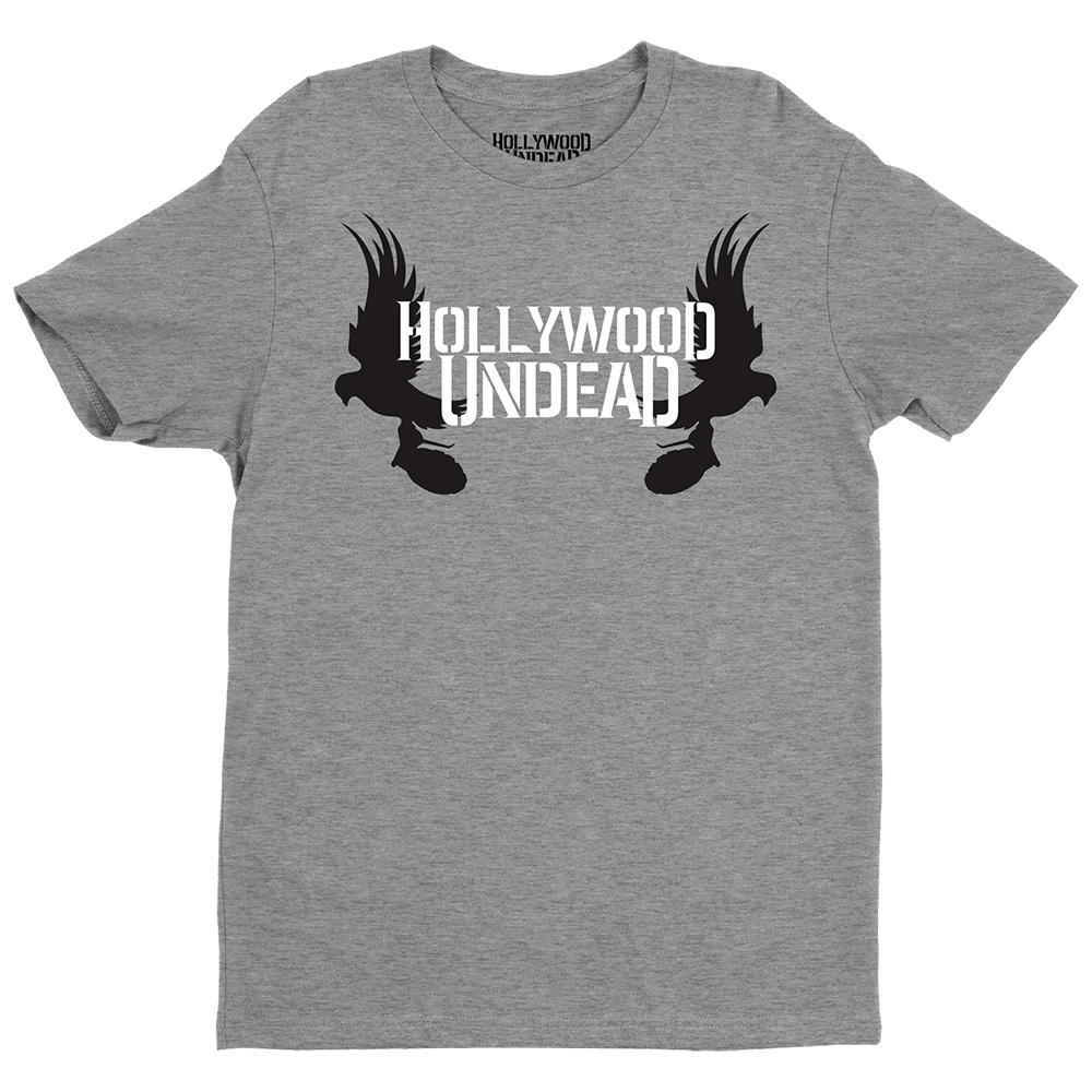 hollywood-undead-mirror-doves-tee-t-shirt-grau-unisex-tauben-print image 1