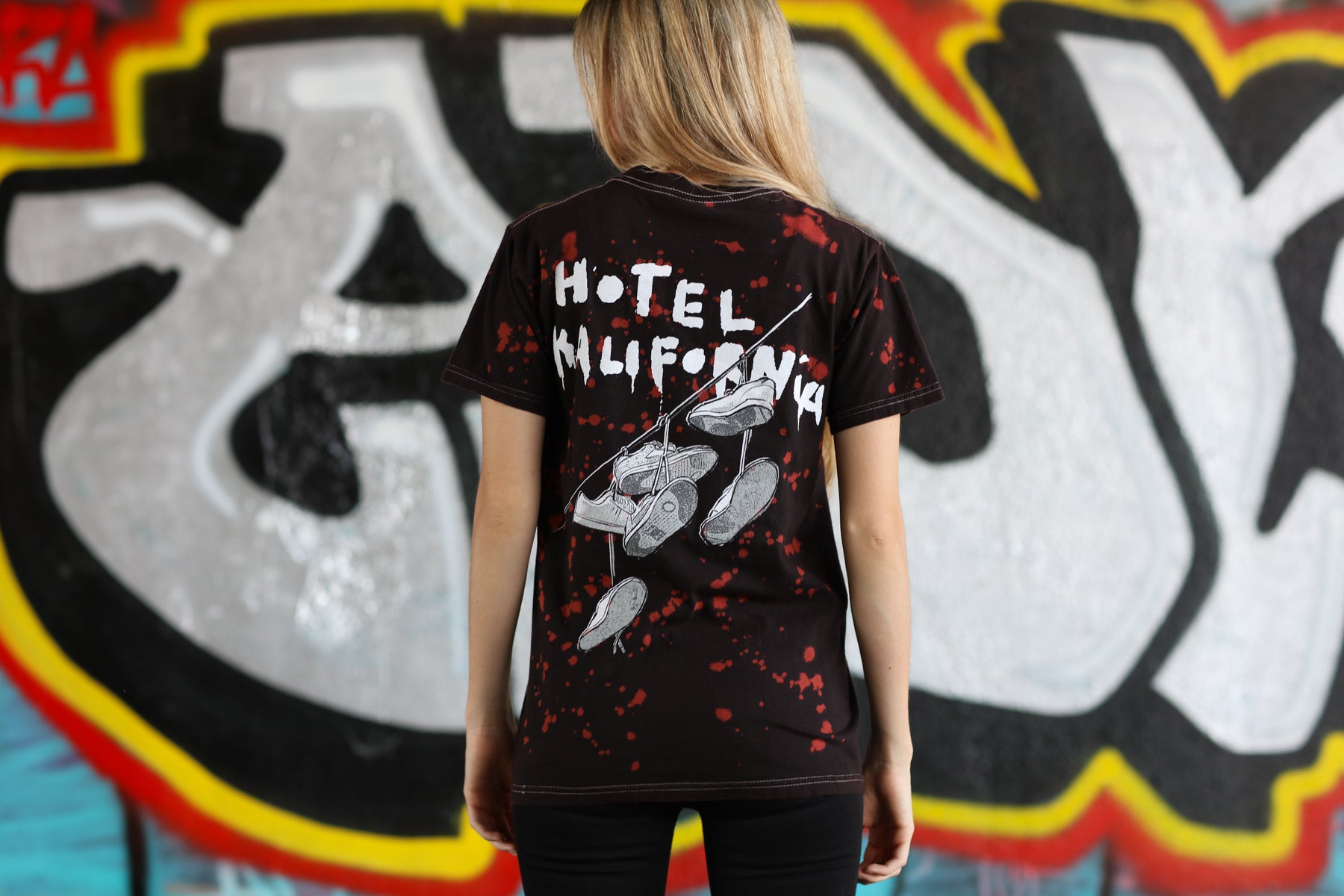 hollywood-undead-hk-evil-tee-t-shirt-blood-splatter-dye-siebdruck image 3