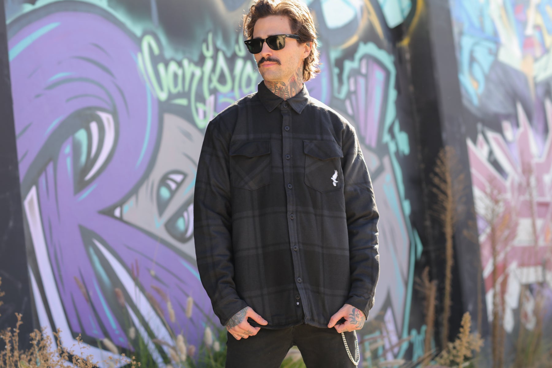 hollywood-undead-dove-grenade-flanelljacke-kariert-gesteppt image 2