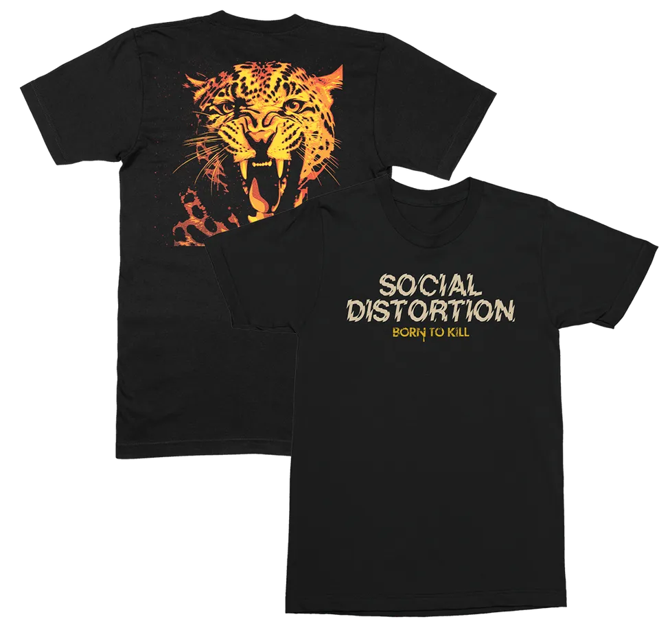 social-distortion-leopard-t-shirt-schwarz-baumwolle image 1