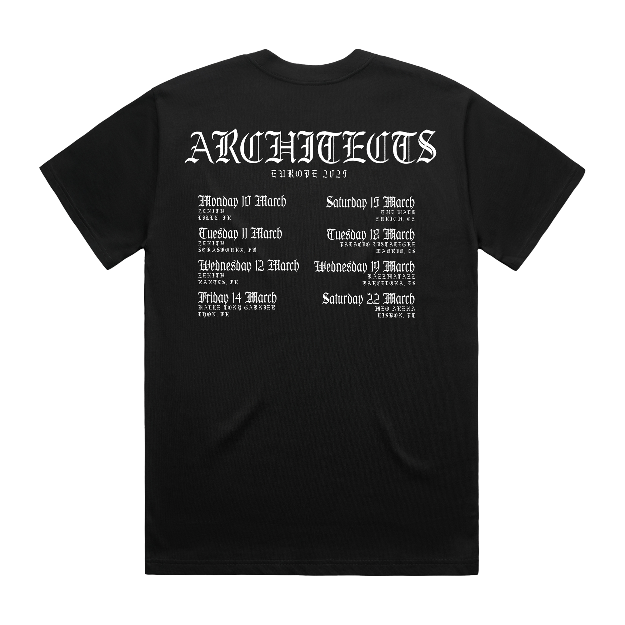 architects-flaming-a-2025-eu-tour-t-shirt-schwarz-baumwolle image 2
