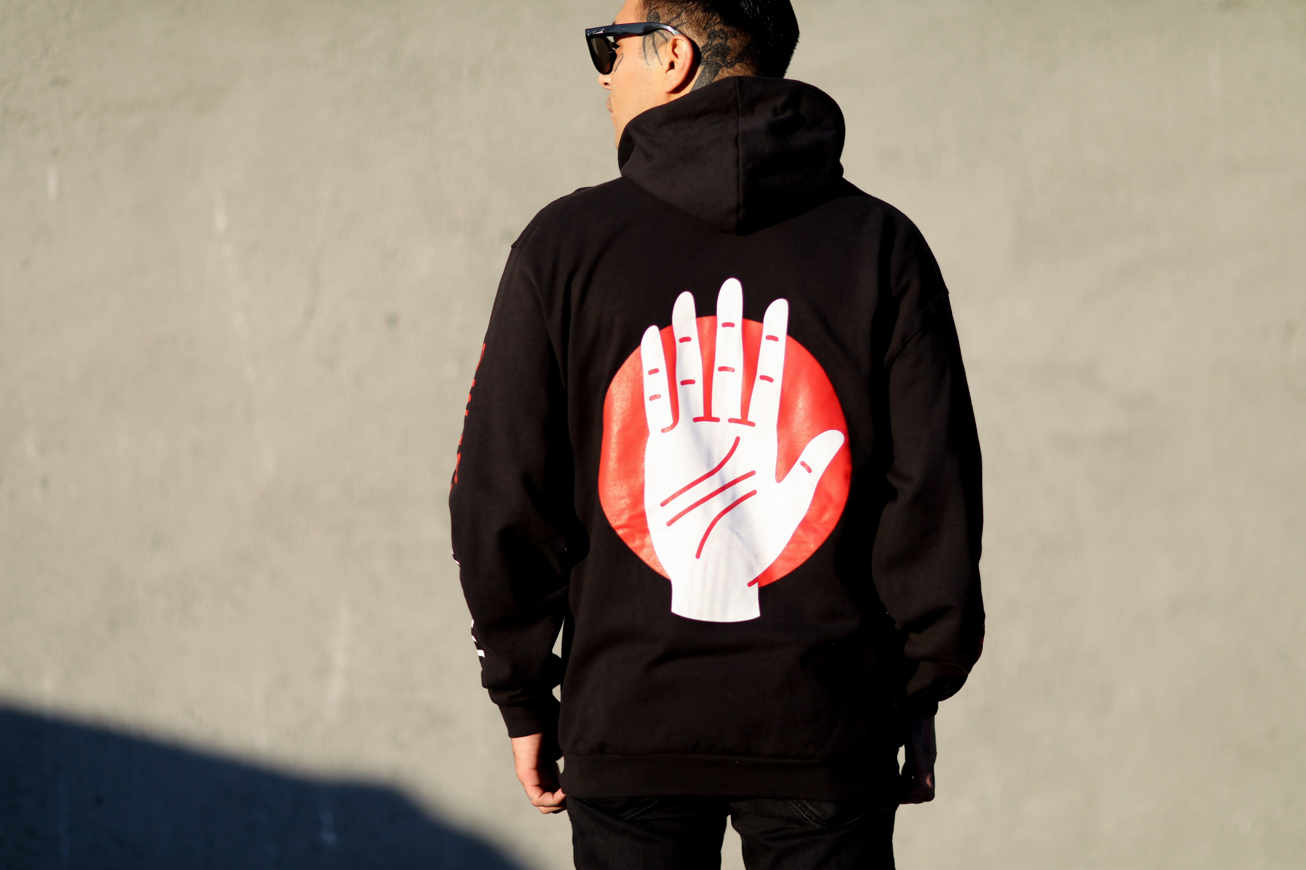 thrice-palms-zip-up-hoodie-schwarz-kapuzenjacke image 6