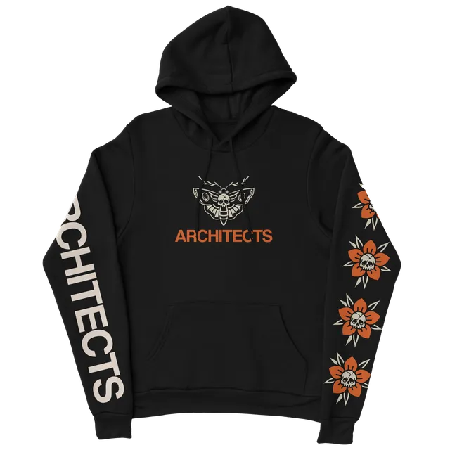 architects-deaths-head-black-hoodie-schwarz-moth-print image 1