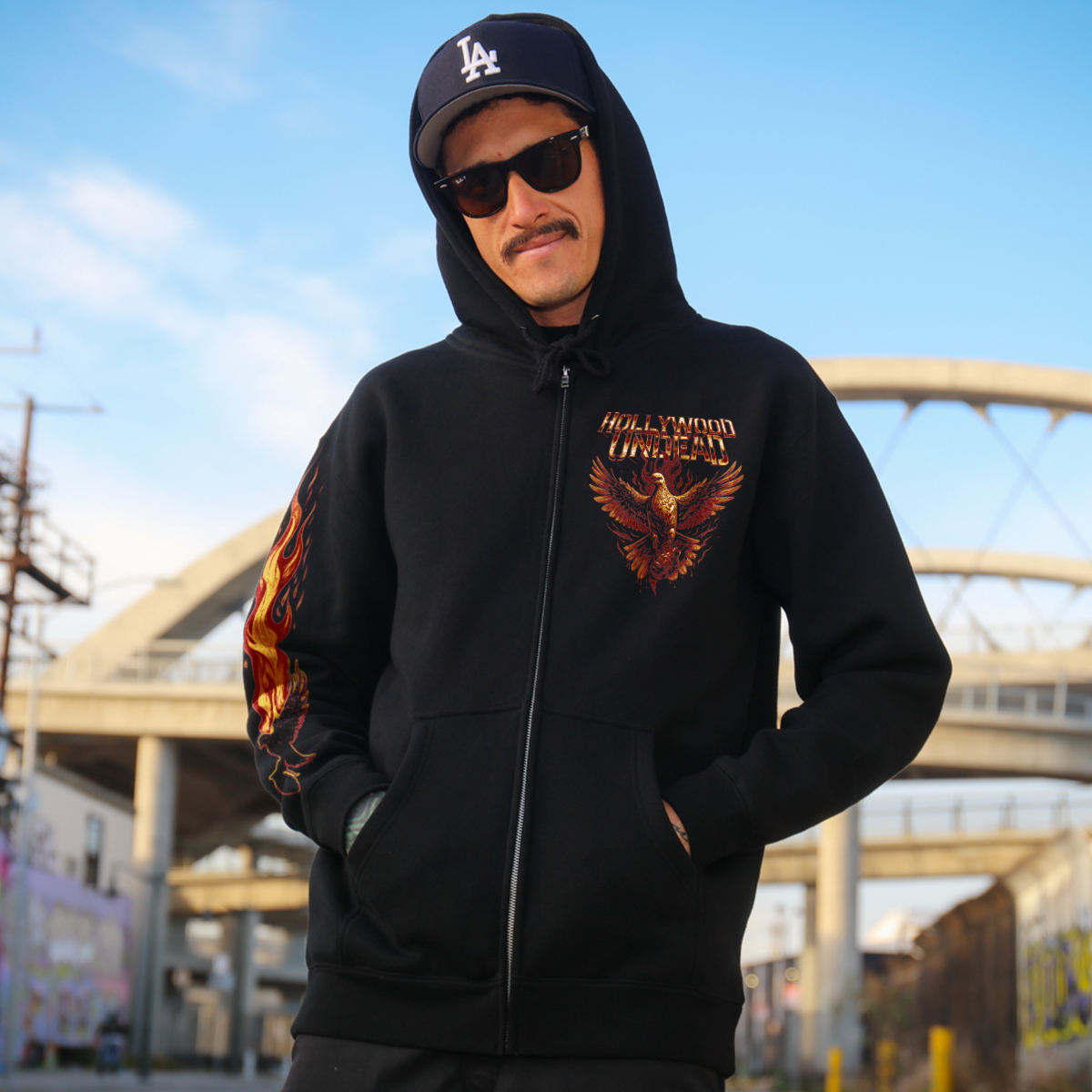 hollywood-undead-year-of-the-dove-zip-hoodie-schwarz-fleece image 2