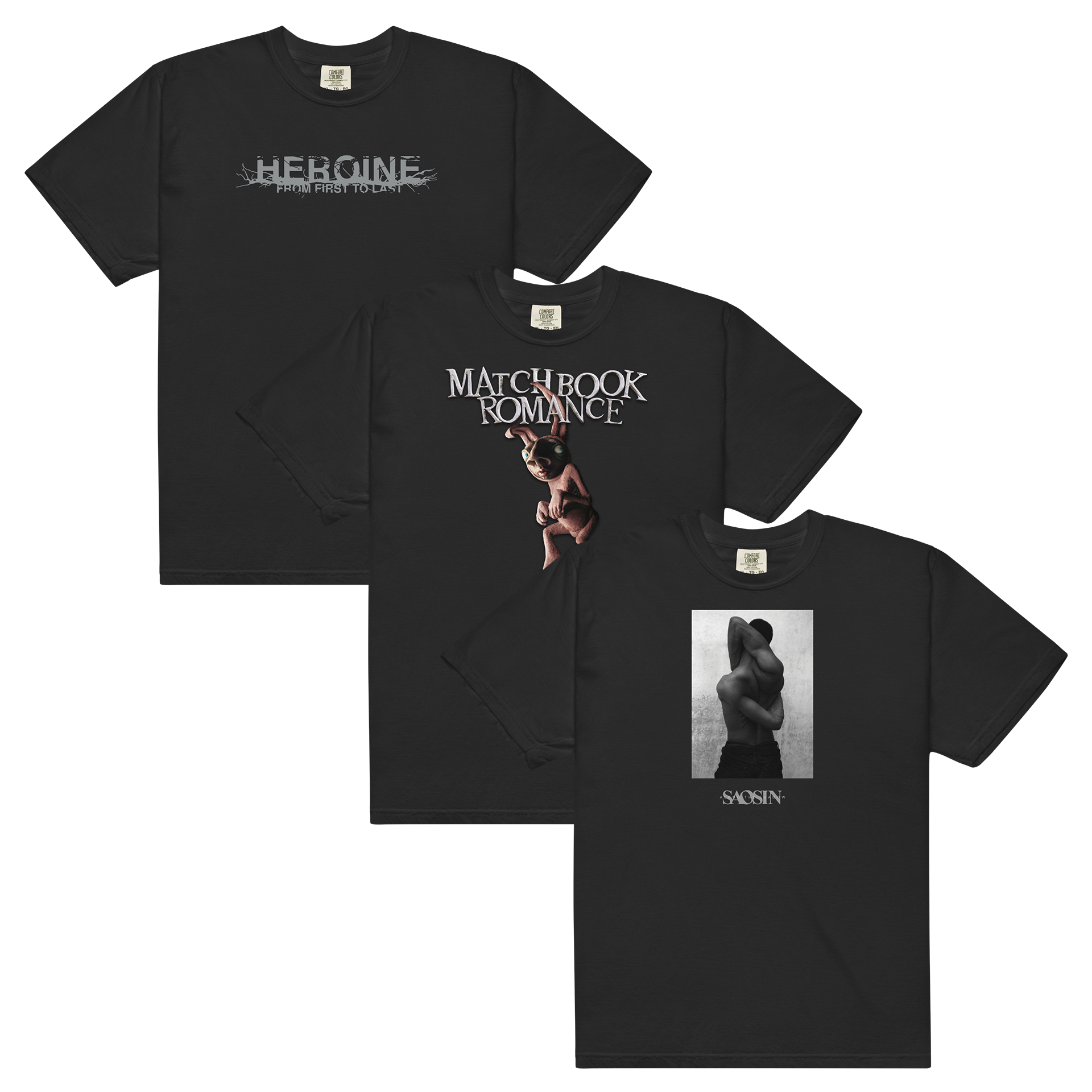 from-first-to-last-saosin-matchbook-bundle-3x-t-shirt-schwarz image 1