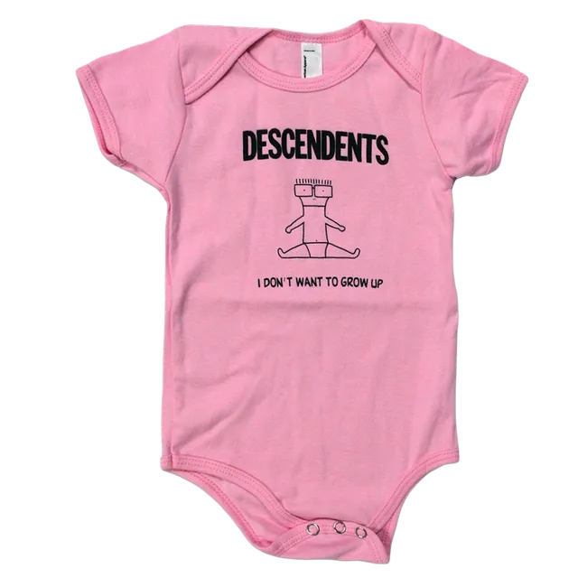 descendents-i-don-t-want-to-grow-up-body-pink-baby-strampler image 1