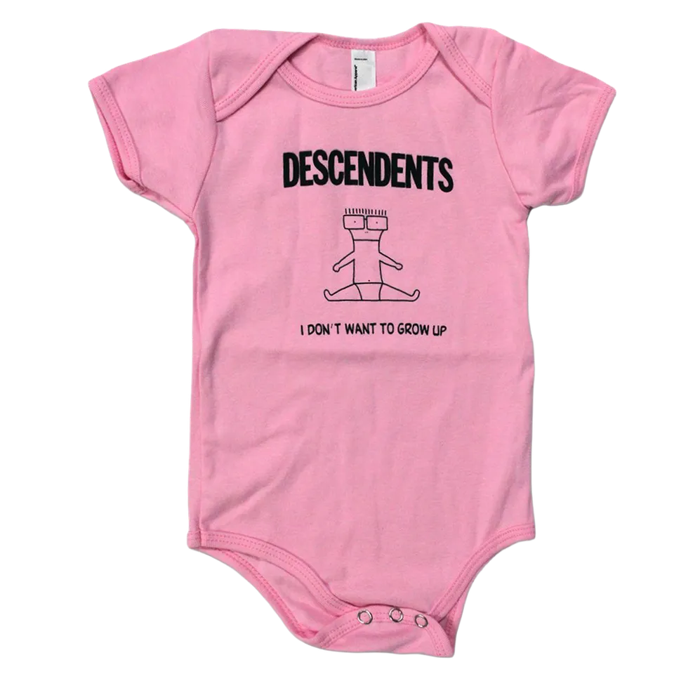 descendents-i-don-t-want-to-grow-up-body-pink-baby-strampler image 1