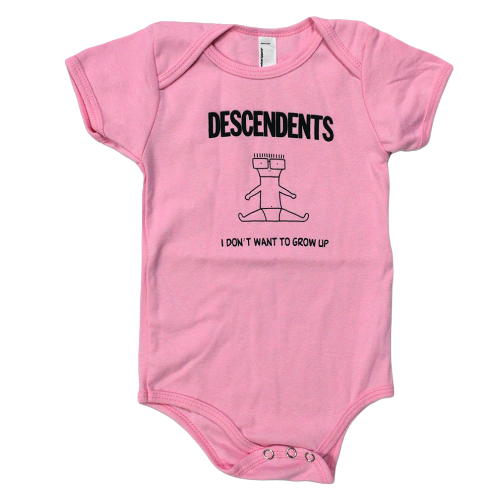 descendents-i-don-t-want-to-grow-up-body-pink-baby-strampler image 1