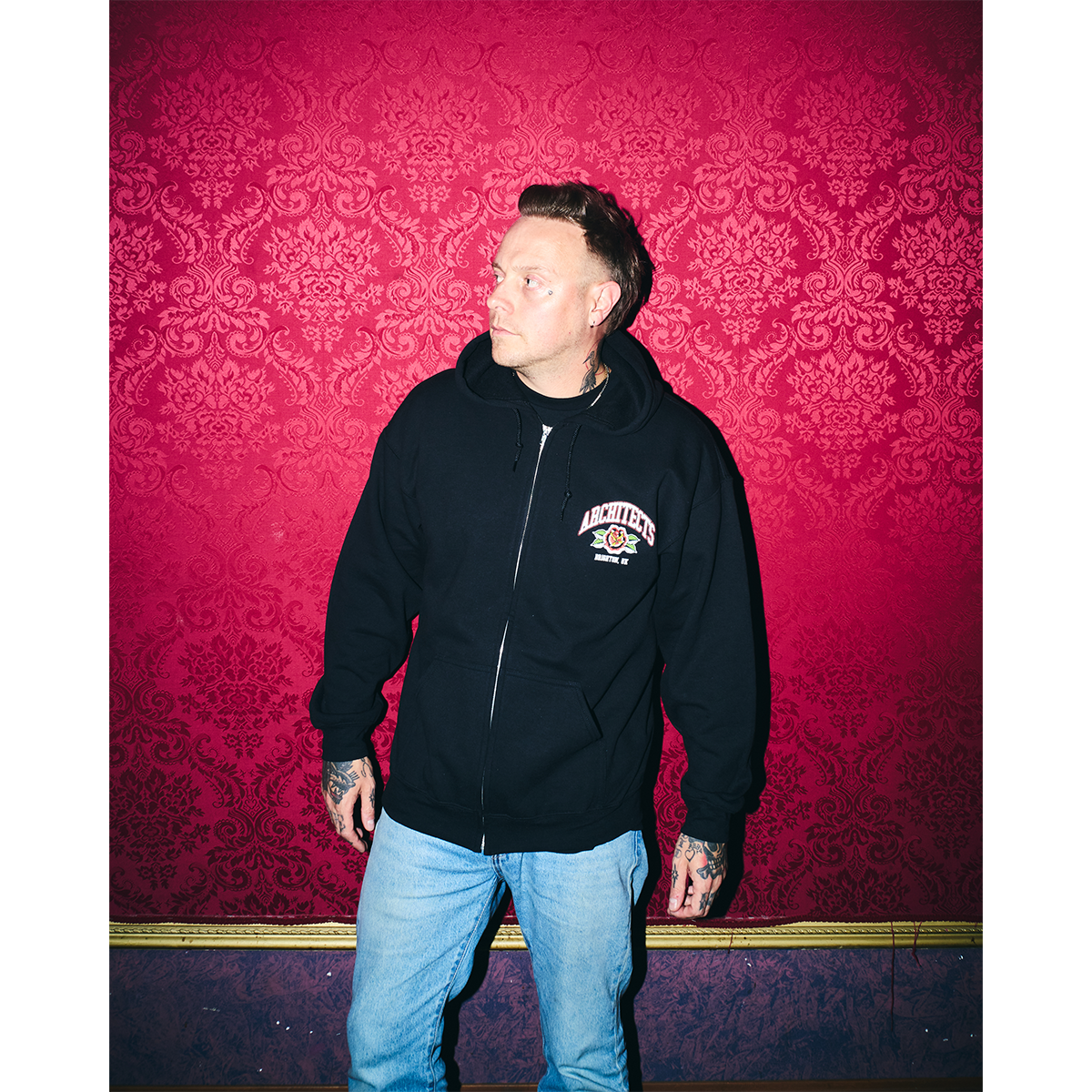 architects-panther-tattoo-oversized-zip-hoodie-schwarz image 4