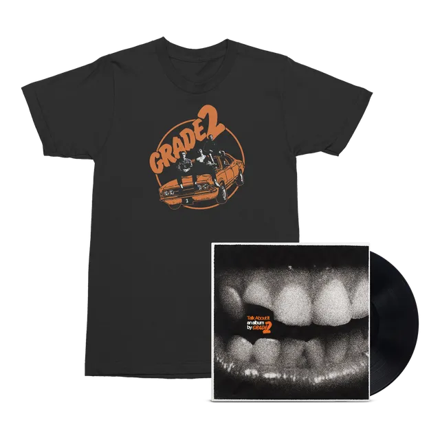 grade-2-talk-about-it-lp-schwarz-t-shirt-bundle image 1