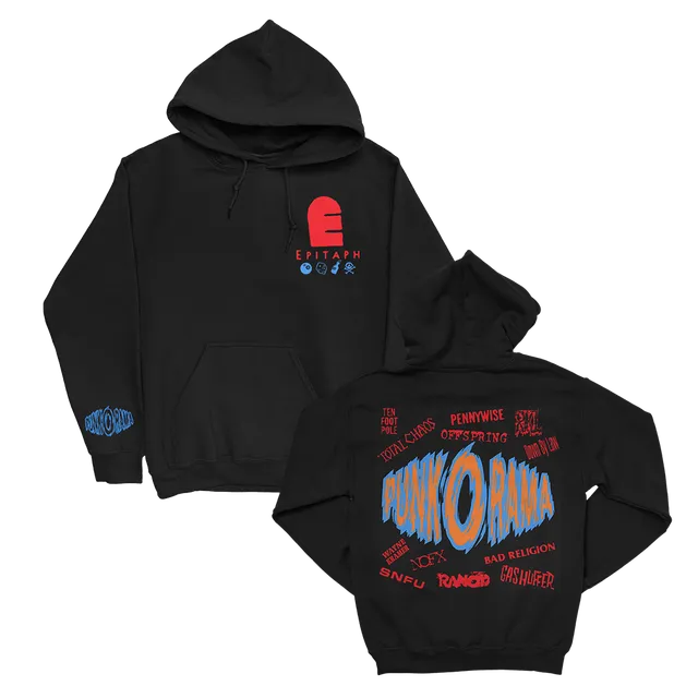 epitaph-records-punk-o-rama-logo-hoodie-schwarz-baumwolle image 1