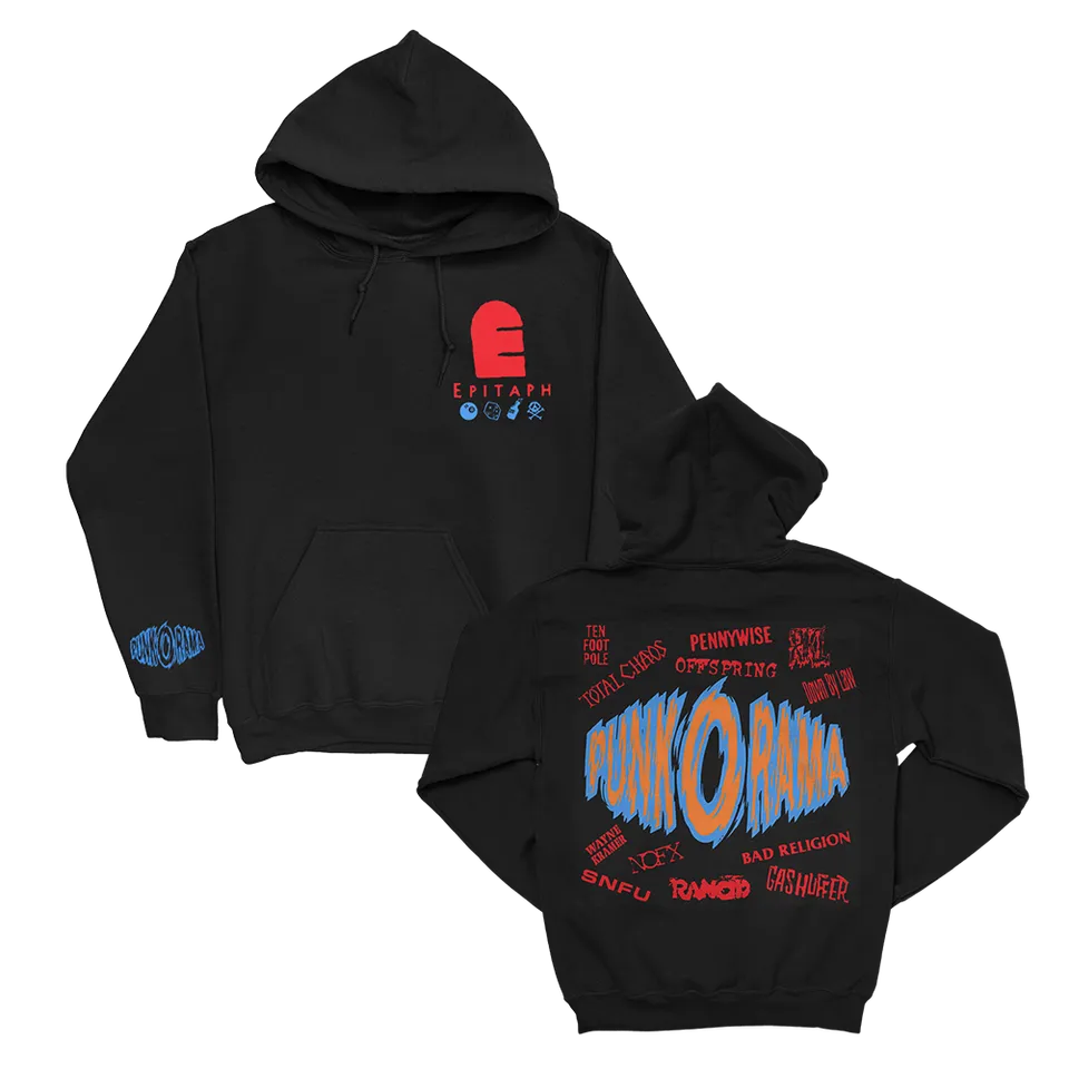 epitaph-records-punk-o-rama-logo-hoodie-schwarz-baumwolle image 1
