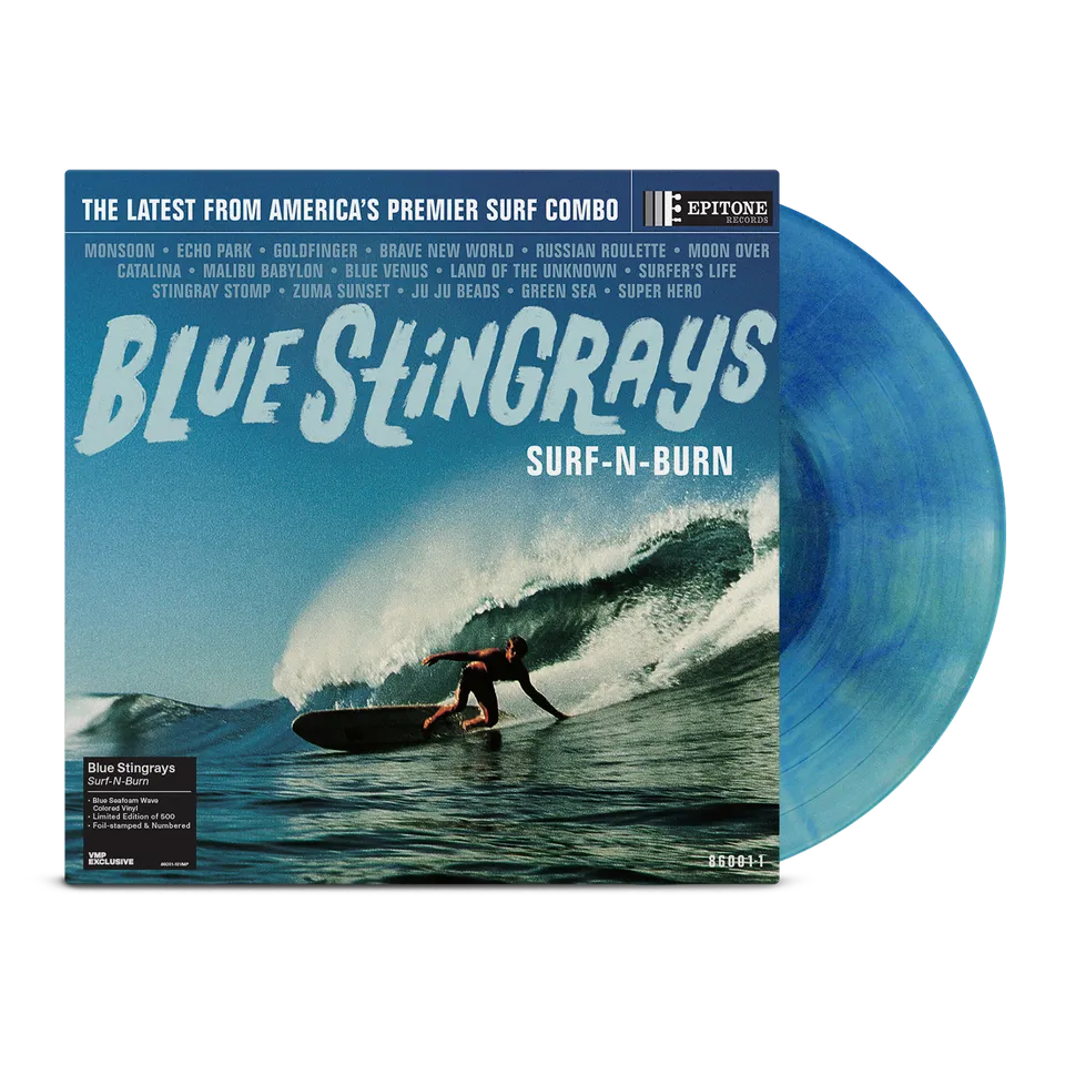 blue-stingrays-surf-n-burn-lp-vinyl-blue-seafoam-wave image 1