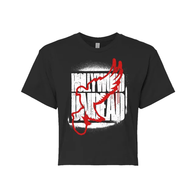 hollywood-undead-spray-logo-crop-tee-damen-schwarz-baumwolle image 1