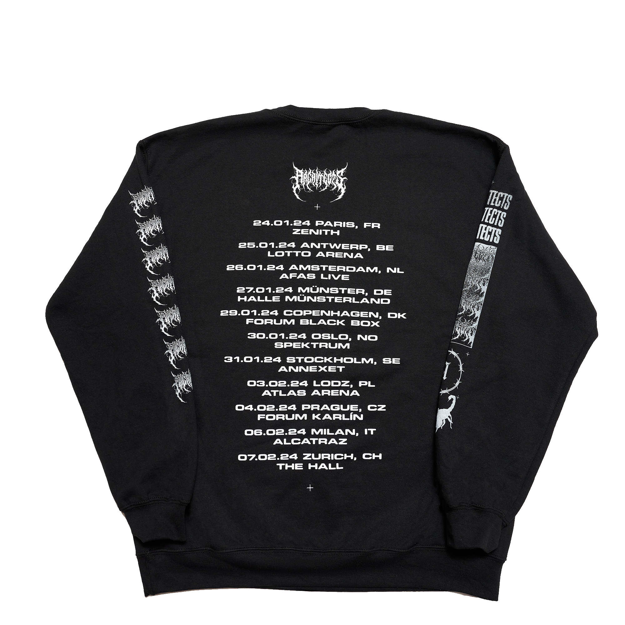 architects-scorpion-eu-2024-tour-crewneck-schwarz-baumwolle image 2