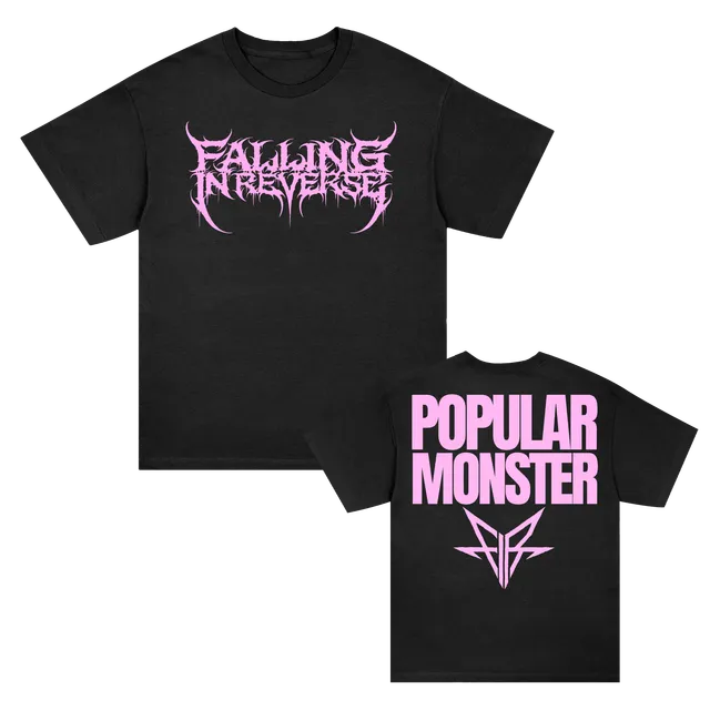 falling-in-reverse-popular-monster-text-t-shirt-schwarz image 1