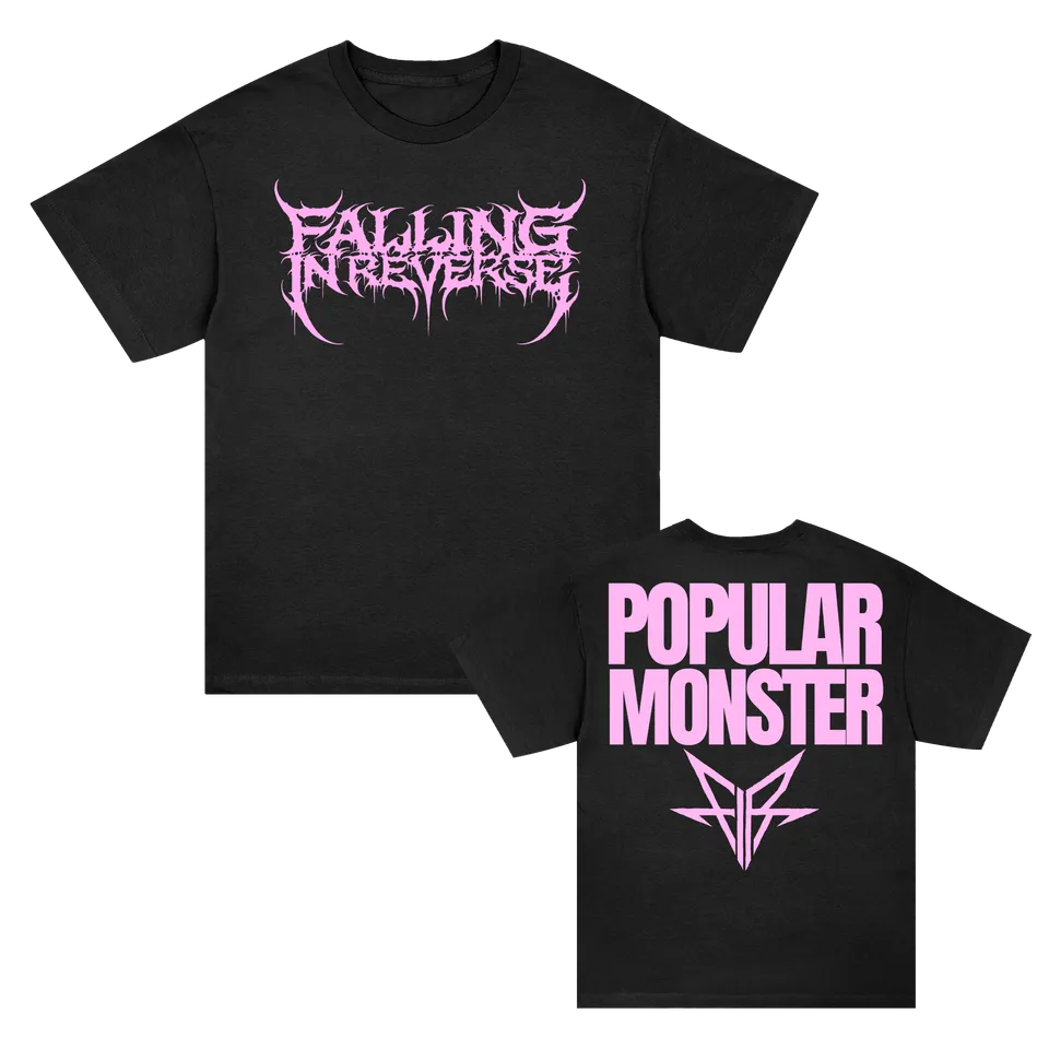 falling-in-reverse-popular-monster-text-t-shirt-schwarz image 1
