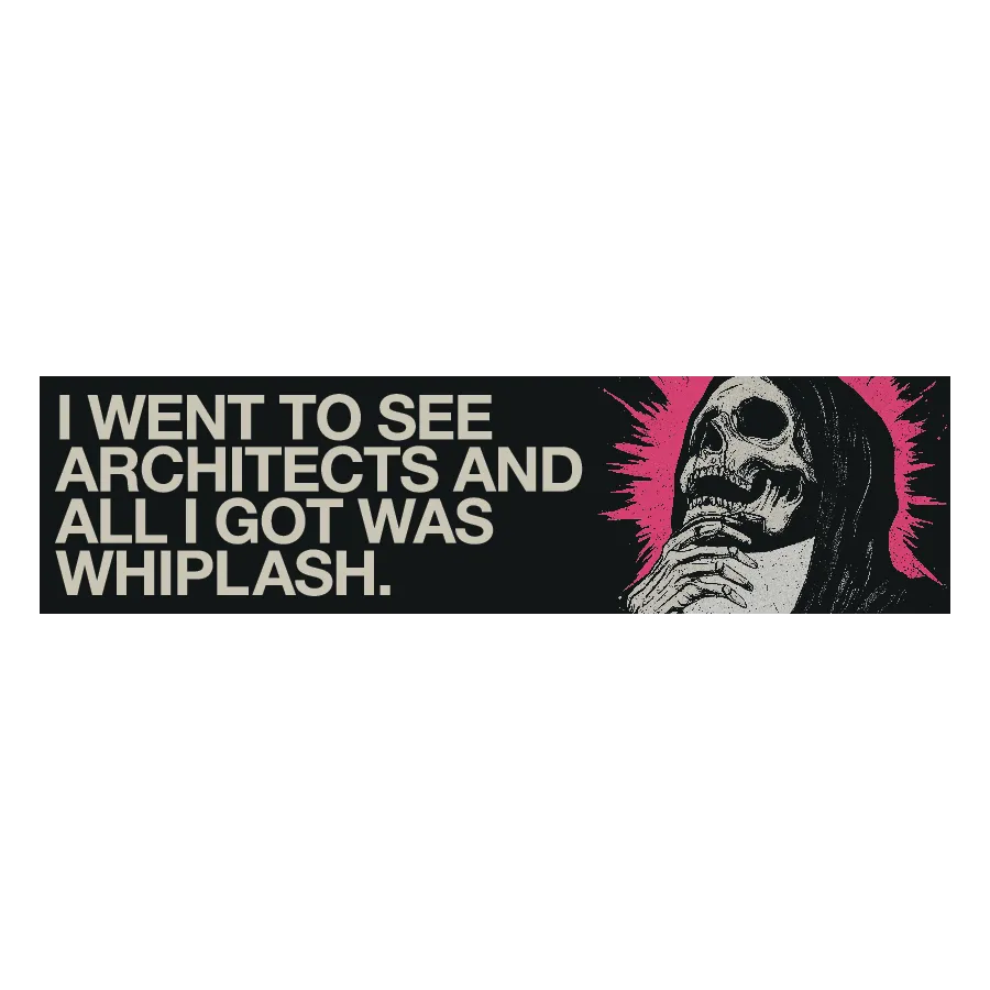 architects-whiplash-bumper-sticker-aufkleber-wei-auto image 1