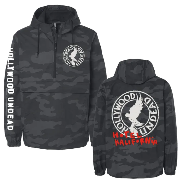 hollywood-undead-jackets-circle-logo-anorak-jacke-black-camo-wasserdicht image 1