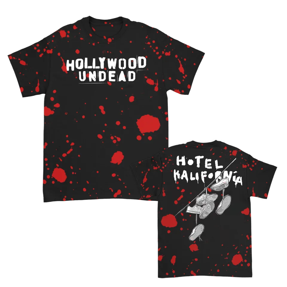 hollywood-undead-hk-evil-tee-t-shirt-blood-splatter-dye-siebdruck image 1