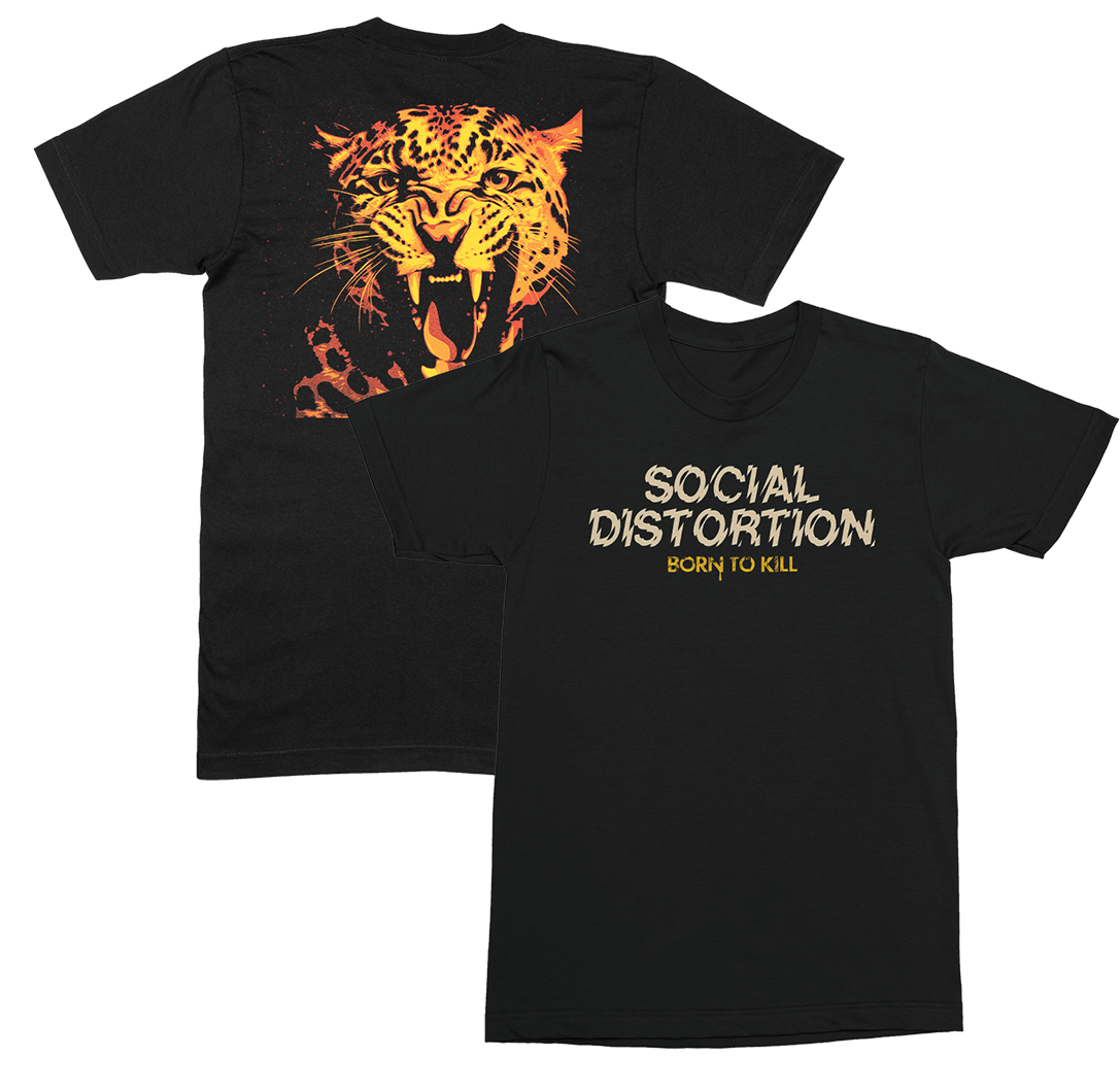 social-distortion-leopard-t-shirt-schwarz-baumwolle image 1