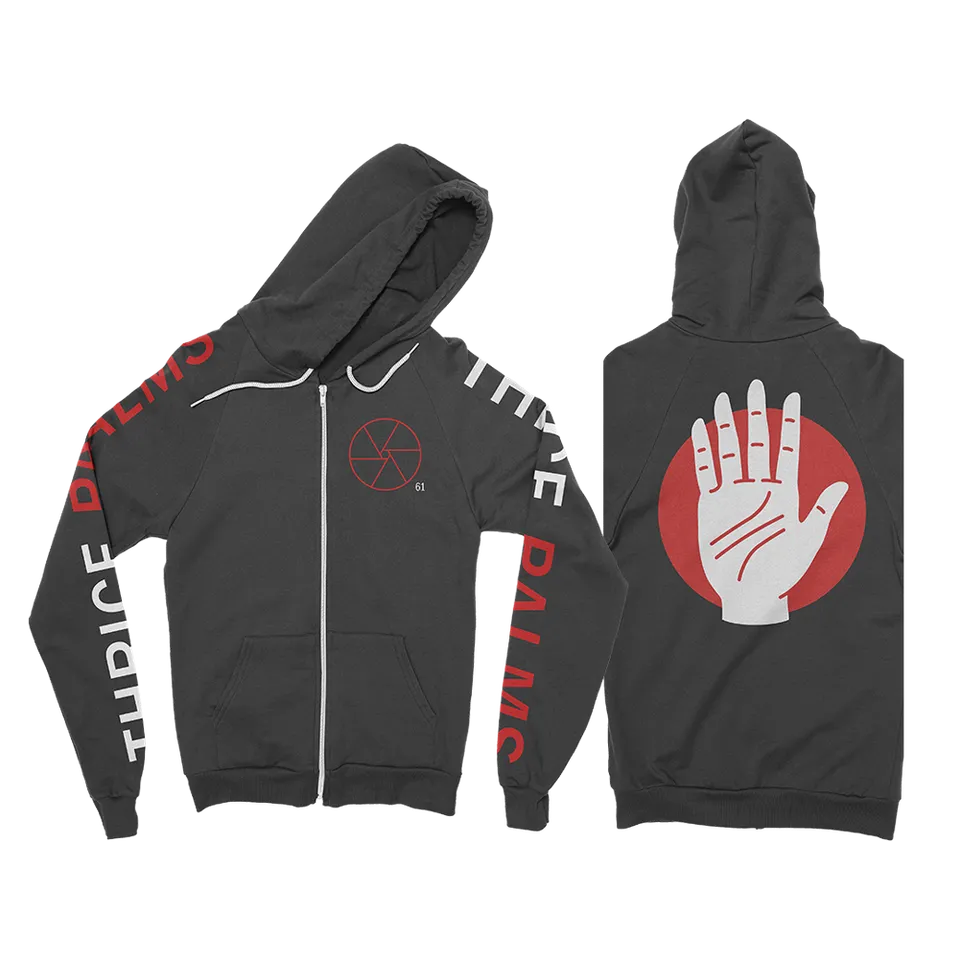 thrice-palms-zip-up-hoodie-schwarz-kapuzenjacke image 1