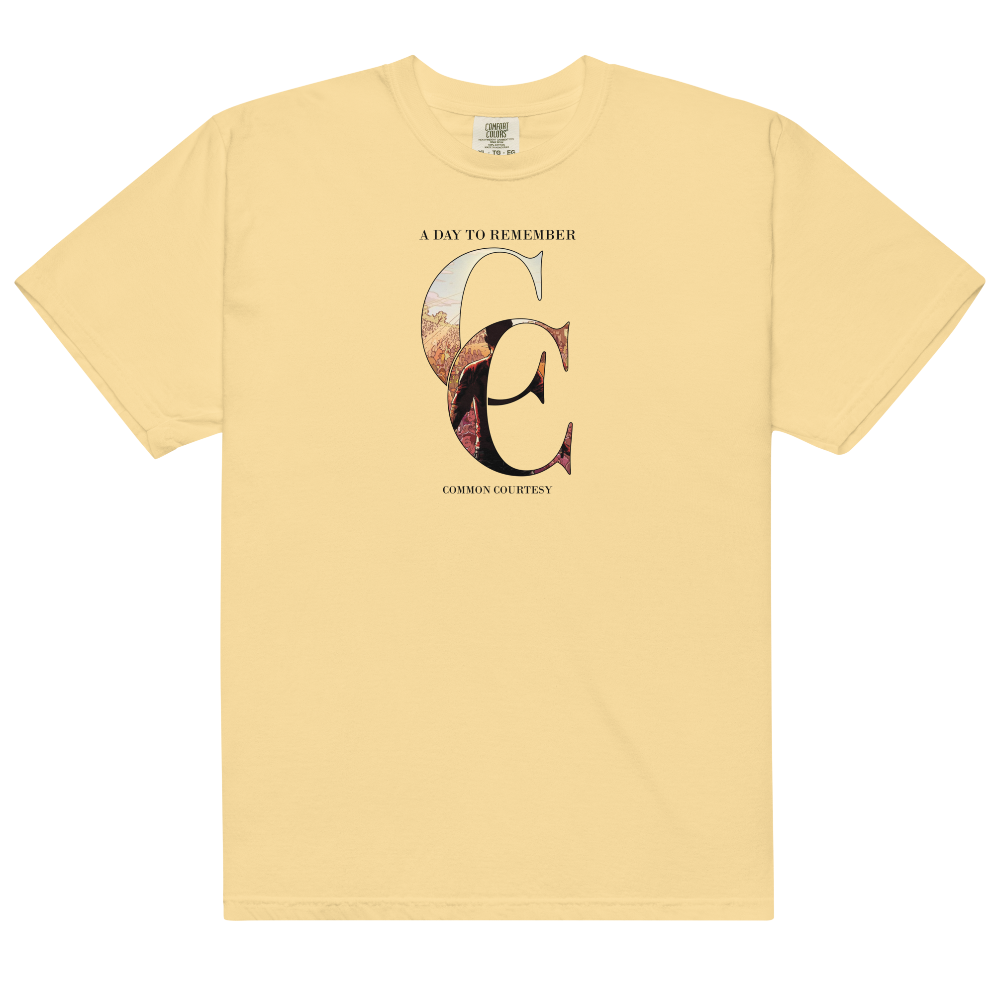 a-day-to-remember-common-courtesy-t-shirt-gelb-albumprint image 1