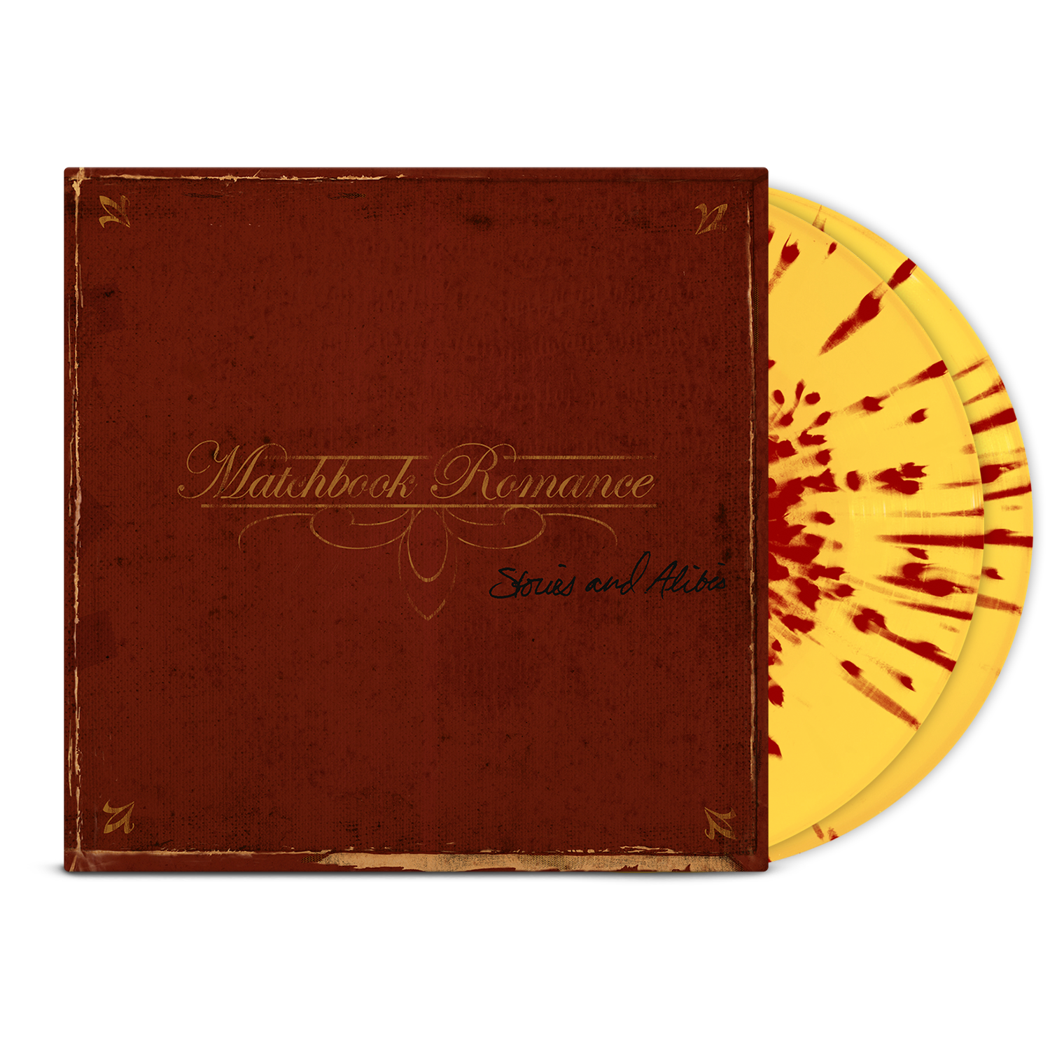 matchbook-romance-stories-and-alibis-2xlp-gold-red-splatter image 1