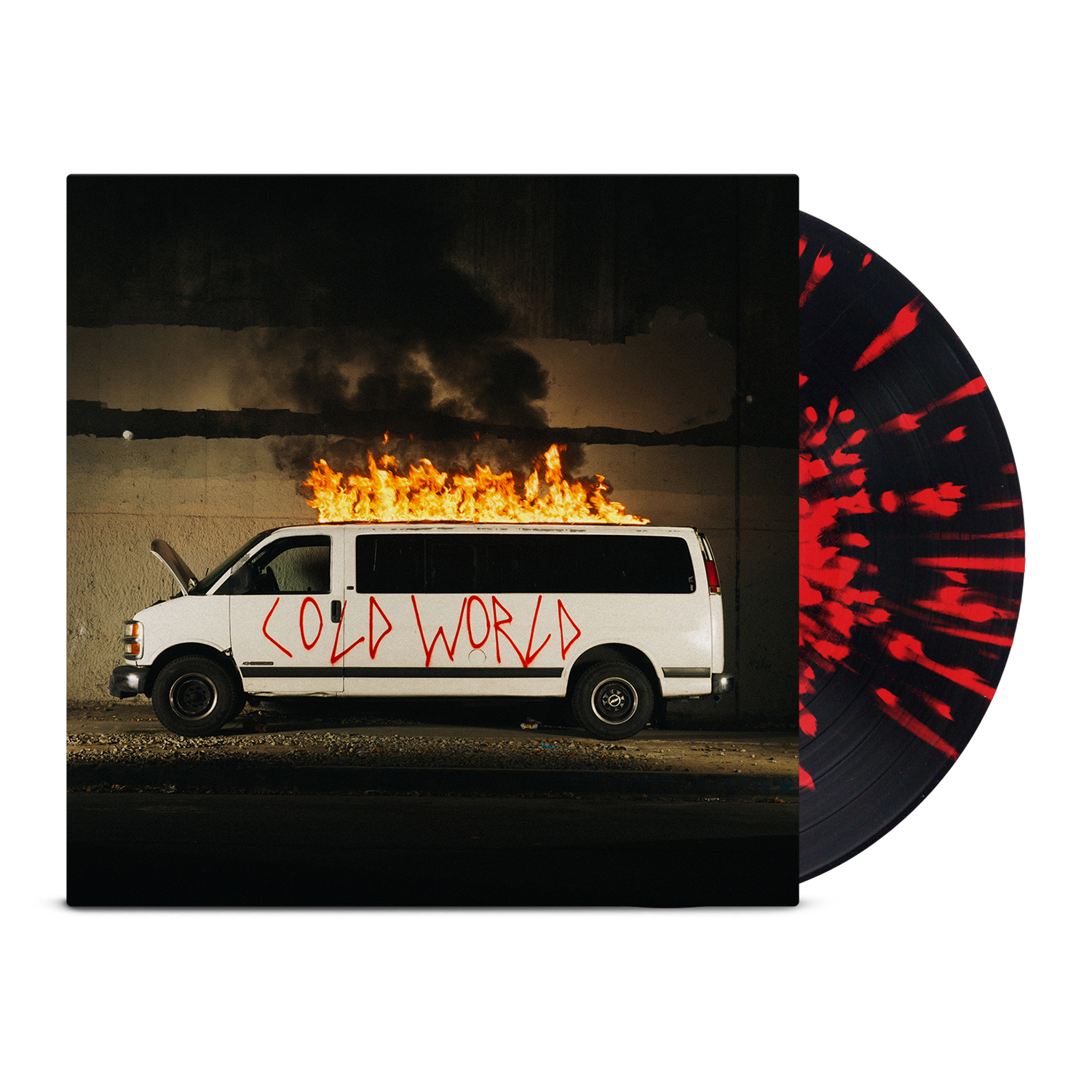 death-lens-cold-world-lp-schwarz-rot-splatter-vinyl image 1