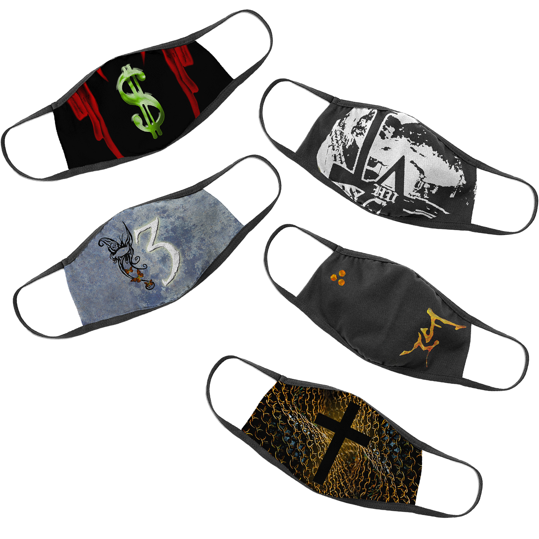 hollywood-undead-hu-band-face-mask-set-5er-masken image 1