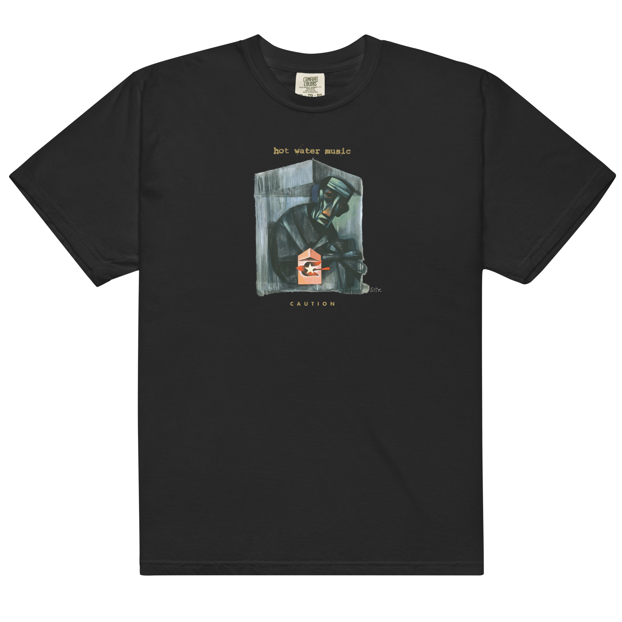 hot-water-music-caution-t-shirt-schwarz-baumwolle image 1