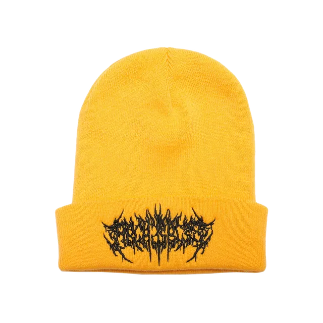 architects-metal-logo-beanie-m-tze-gelb-mit-stickerei image 1