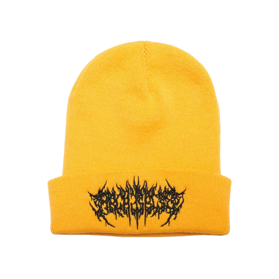 architects-metal-logo-beanie-m-tze-gelb-mit-stickerei image 1
