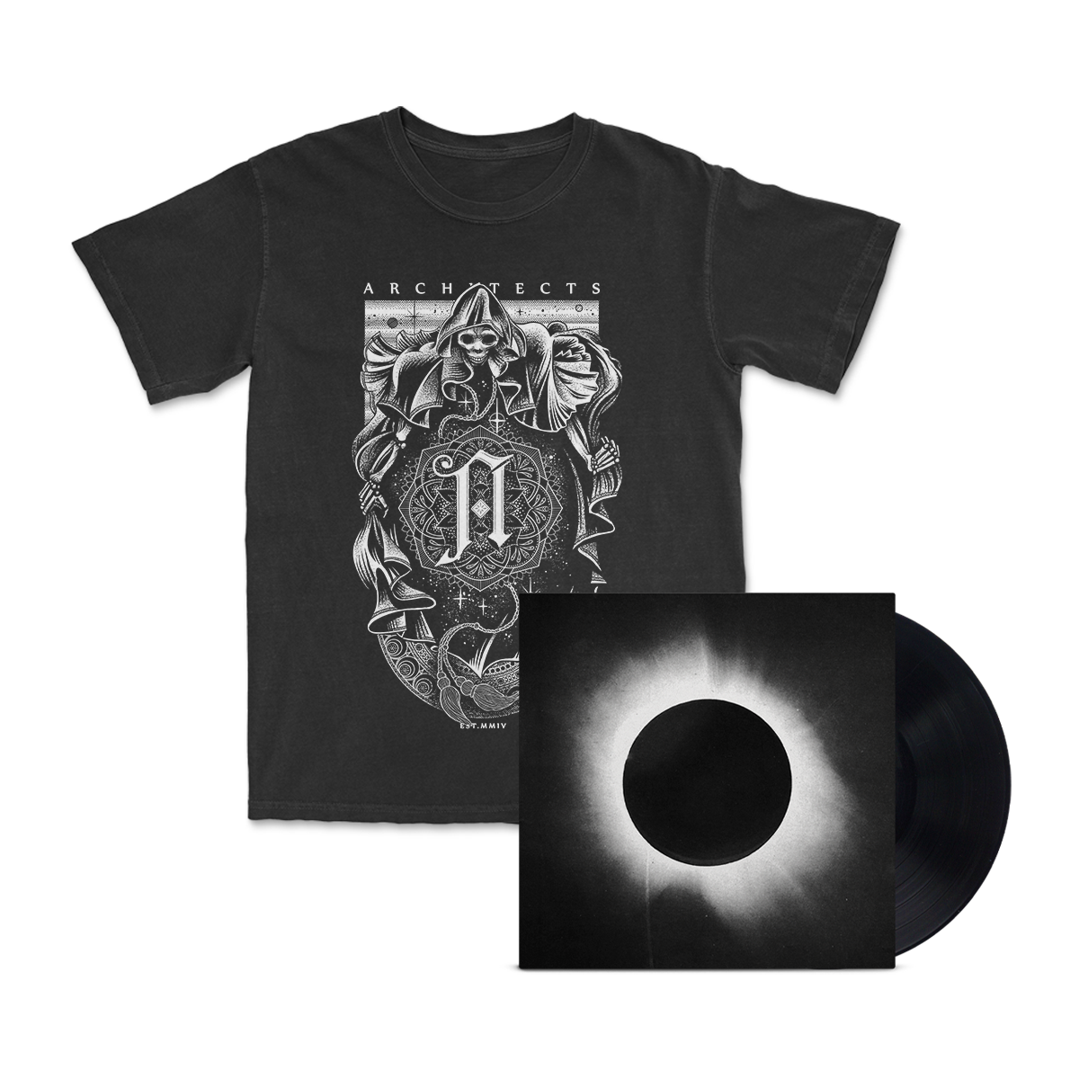 architects-all-our-gods-lp-reaper-t-shirt-bundle-schwarz image 1