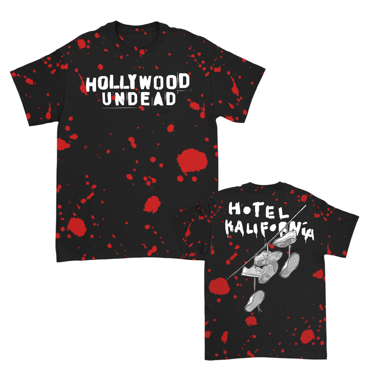hollywood-undead-hk-evil-tee-t-shirt-blood-splatter-dye-siebdruck image 1