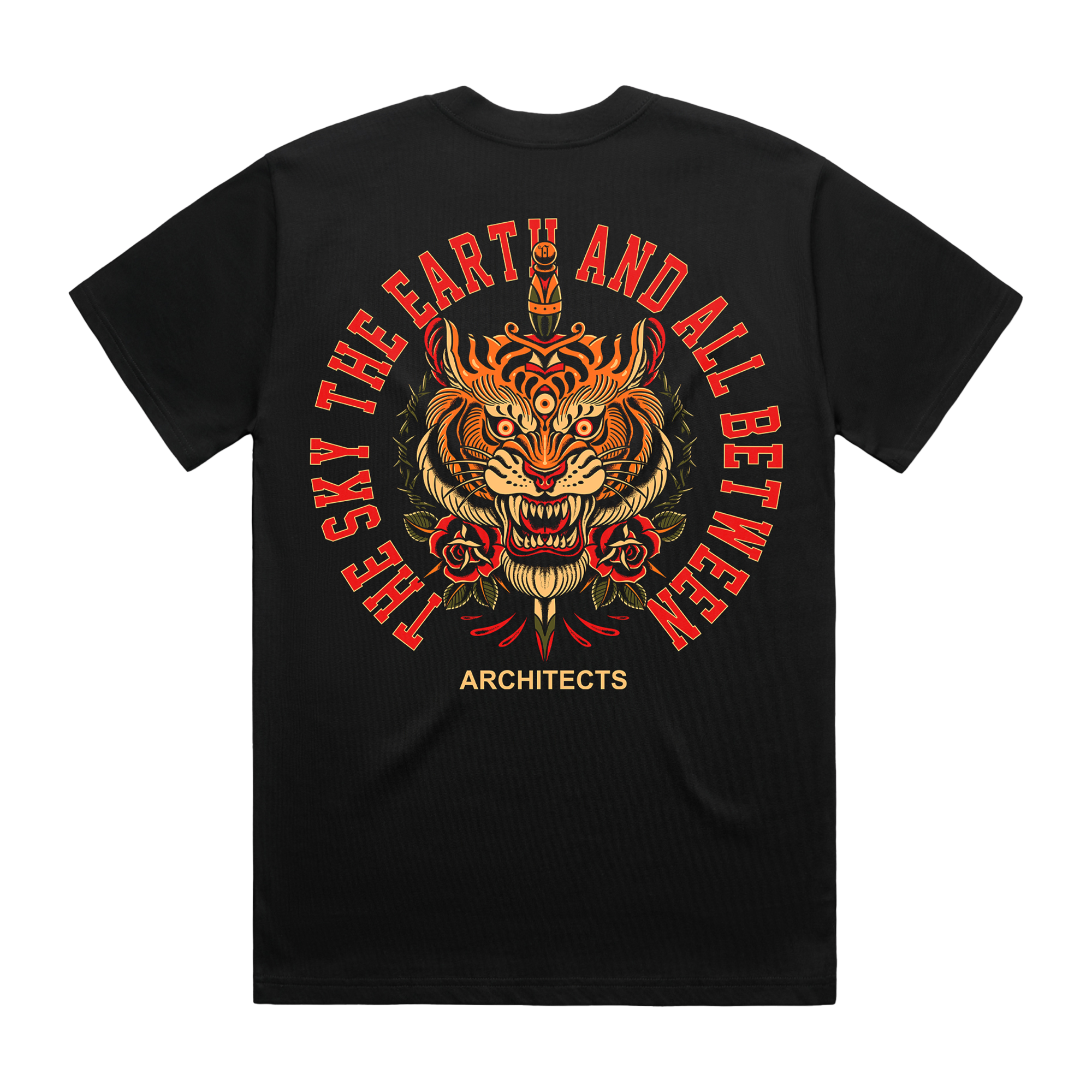 architects-tiger-knife-t-shirt-schwarz-tattoo-print image 2