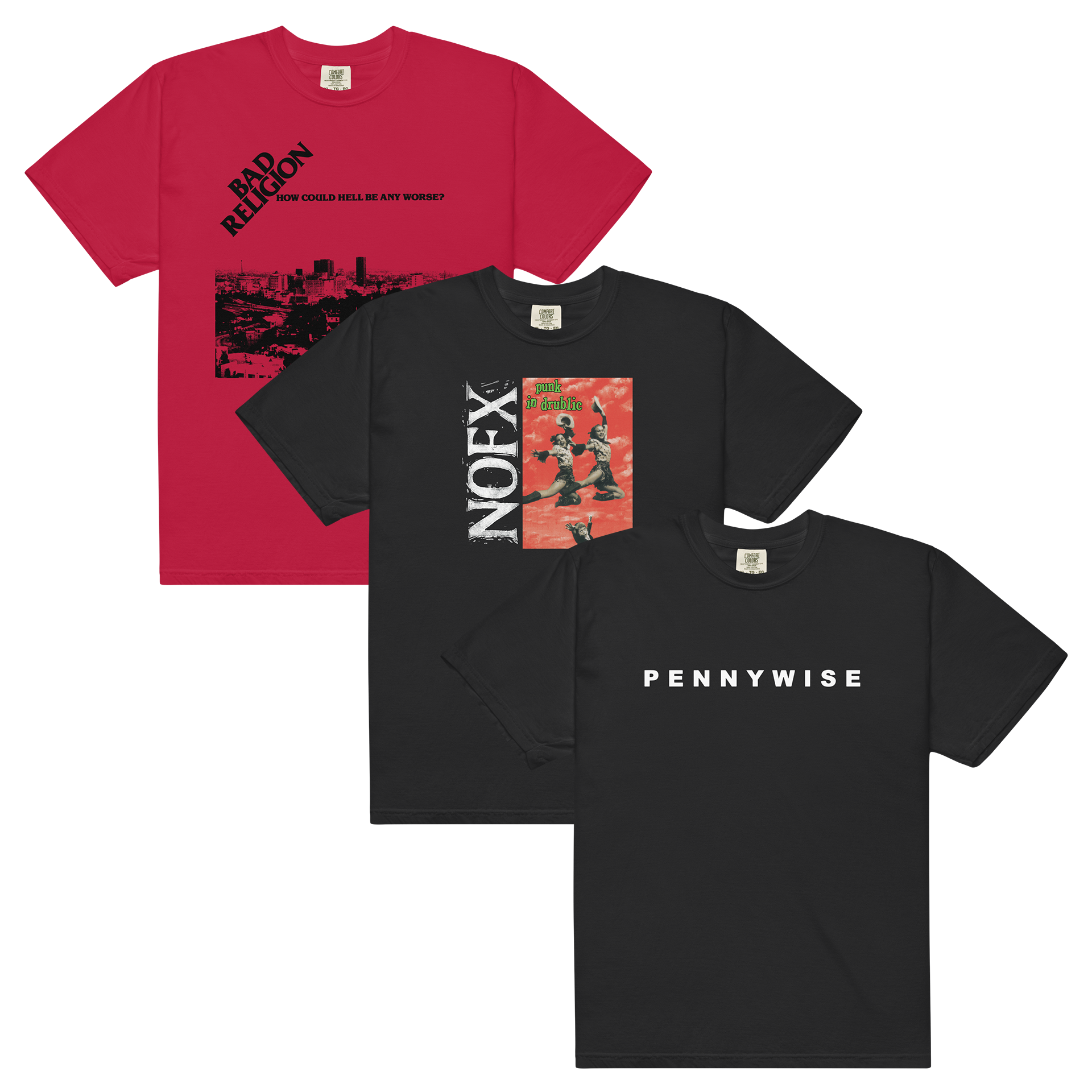 epitaph-bundle-bad-religion-nofx-pennywise-t-shirt-3er-baumwolle image 1