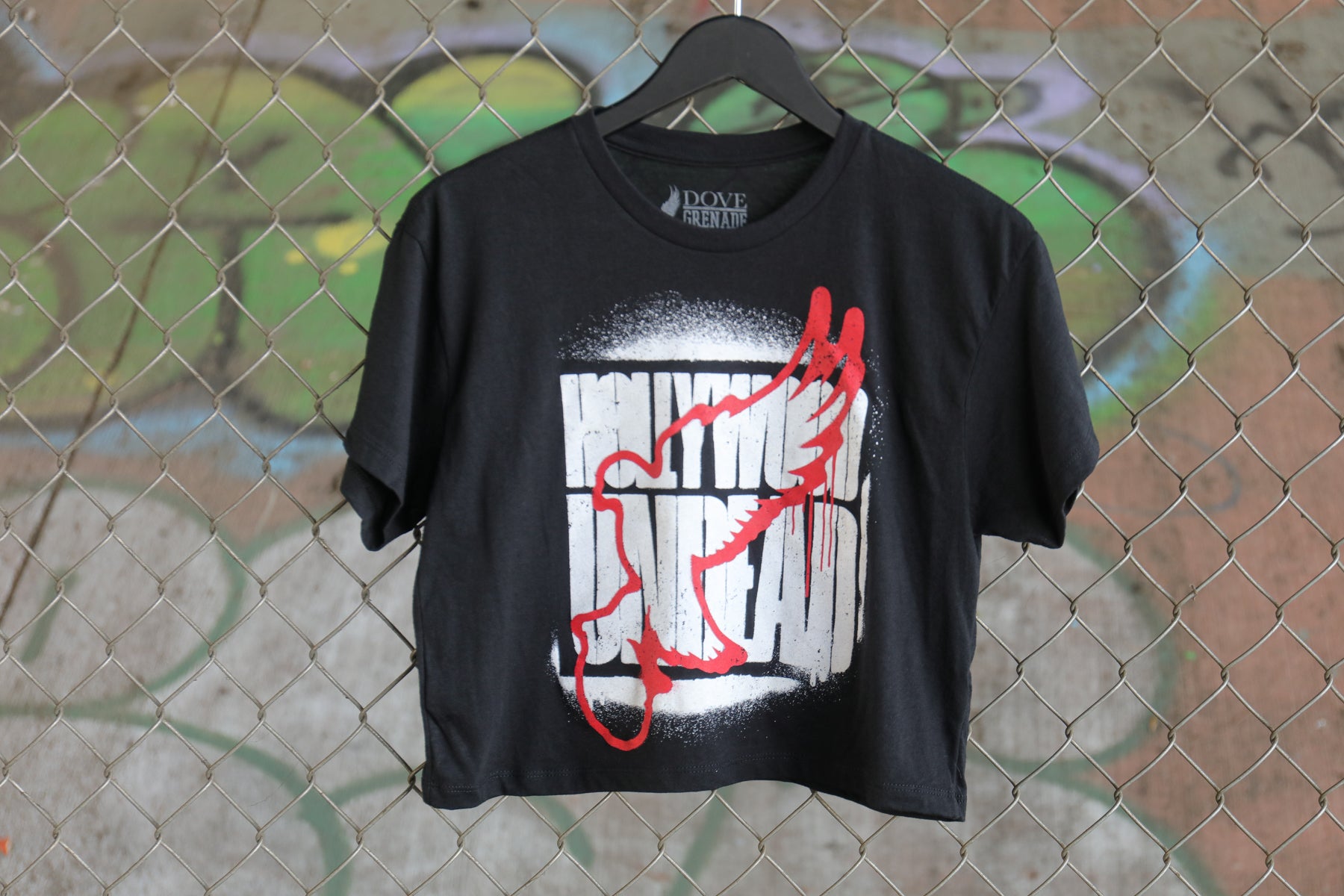 hollywood-undead-spray-logo-crop-tee-damen-schwarz-baumwolle image 5