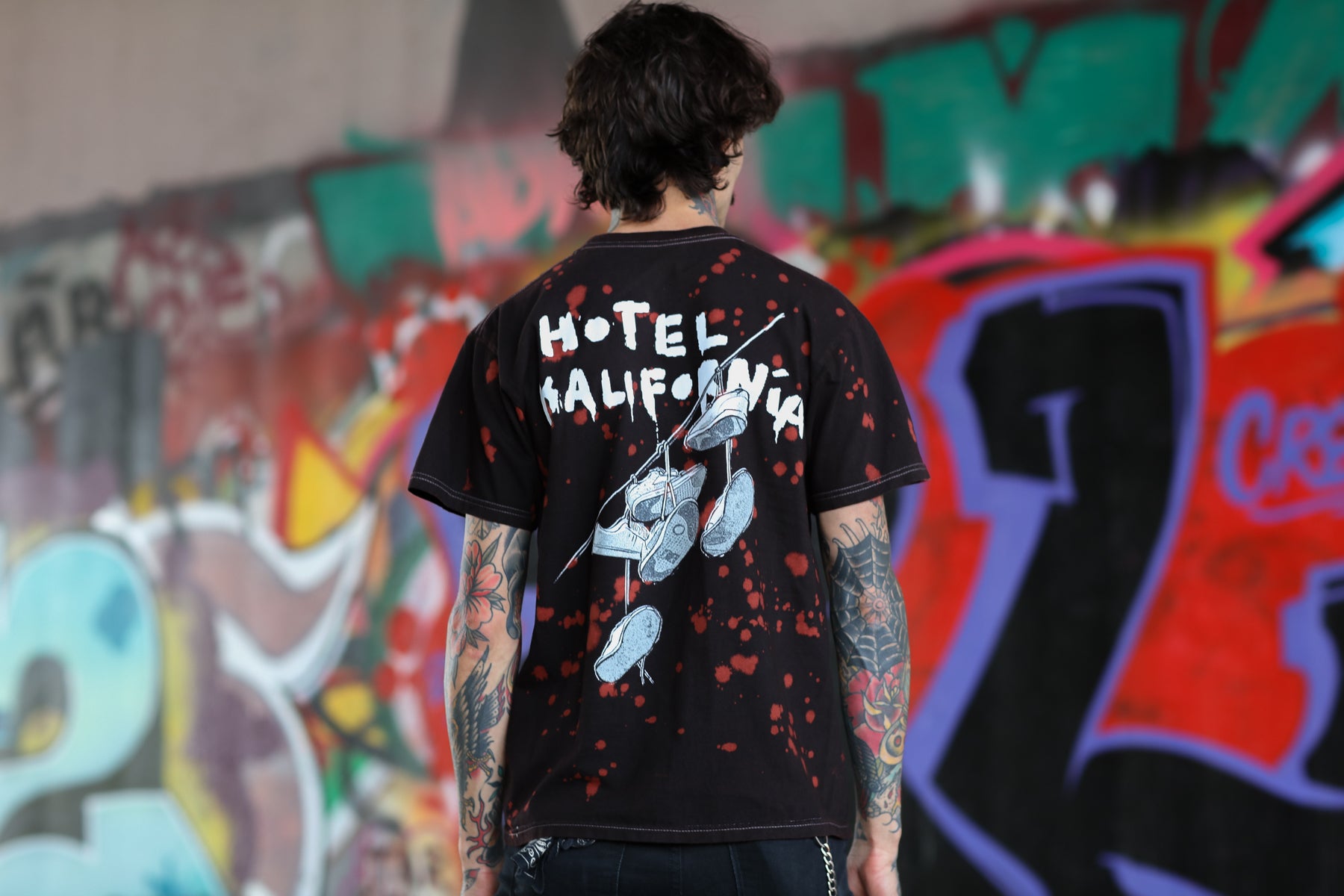 hollywood-undead-hk-evil-tee-t-shirt-blood-splatter-dye-siebdruck image 5
