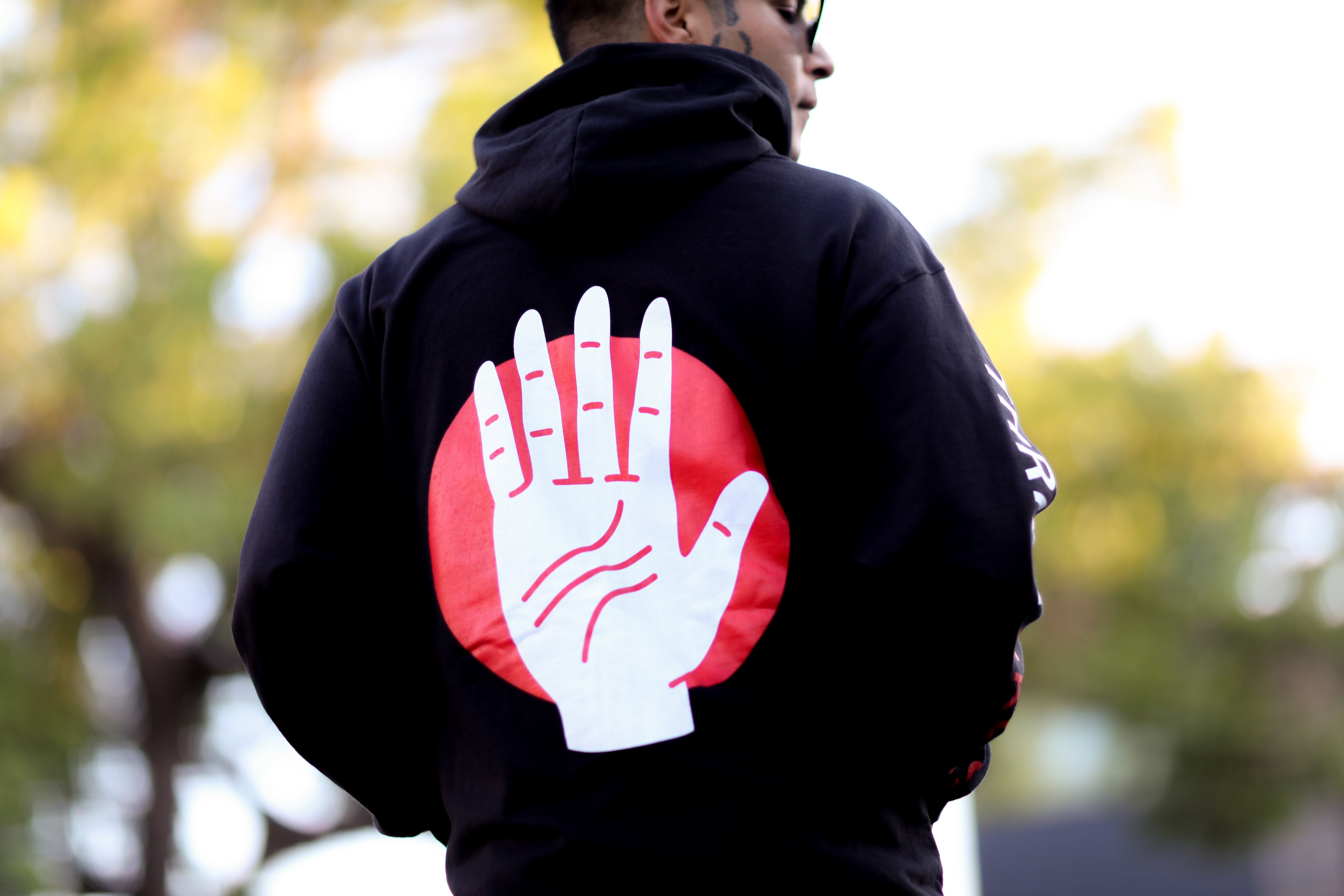thrice-palms-zip-up-hoodie-schwarz-kapuzenjacke image 3