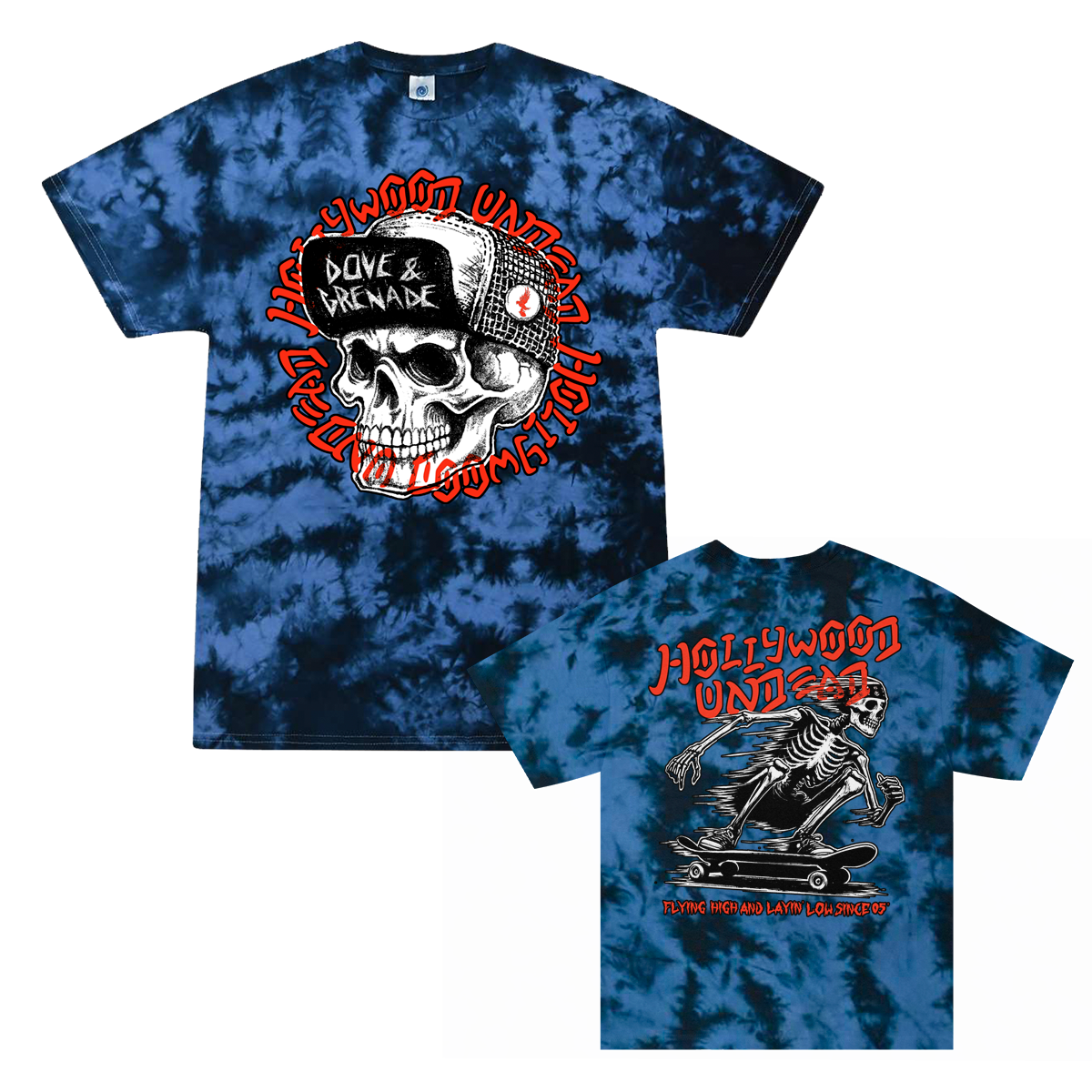 hollywood-undead-layin-low-t-shirt-crystal-navy-dye-l-baumwolle image 1