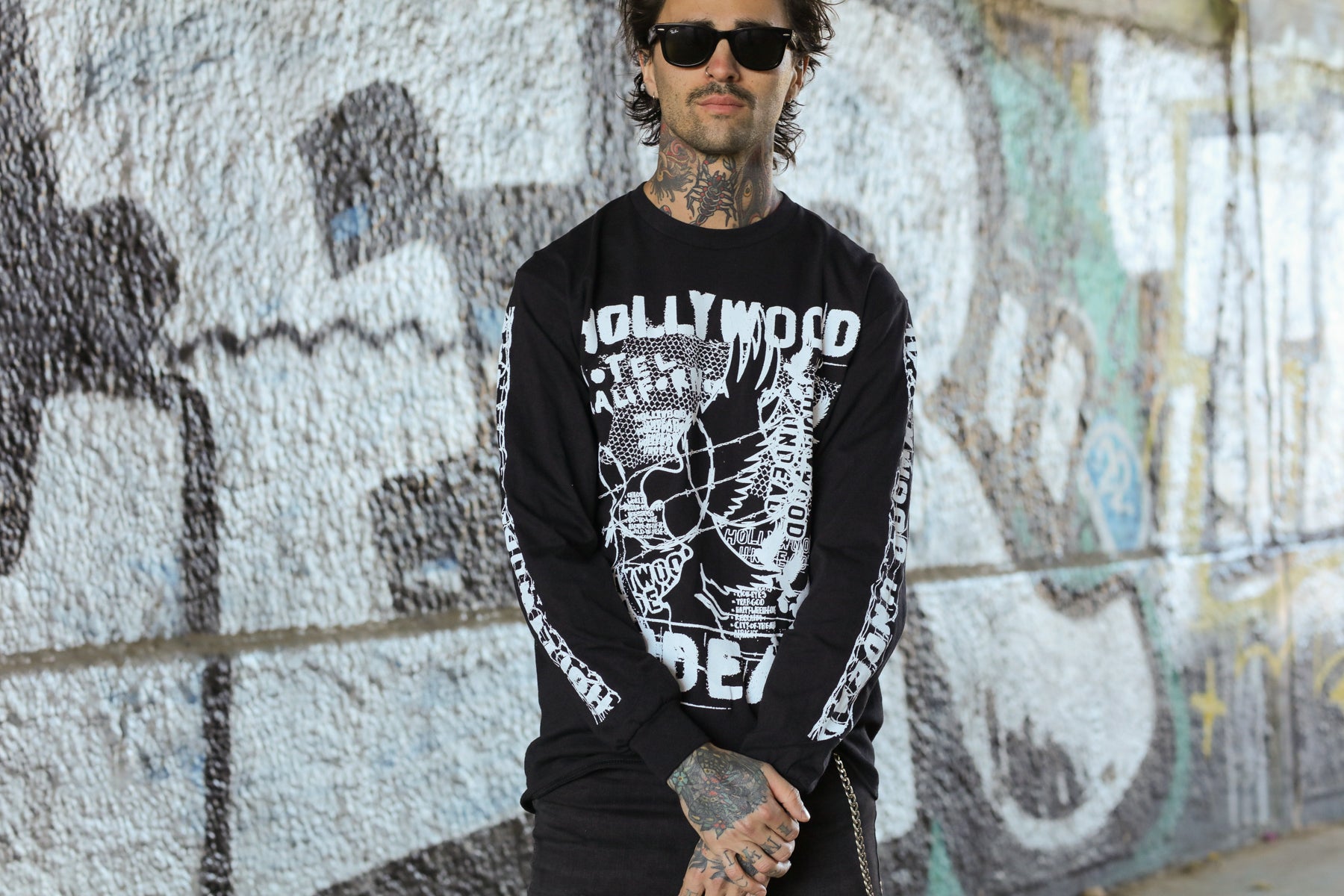 hollywood-undead-hk-collage-longsleeve-shirt-schwarz-baumwolle image 5
