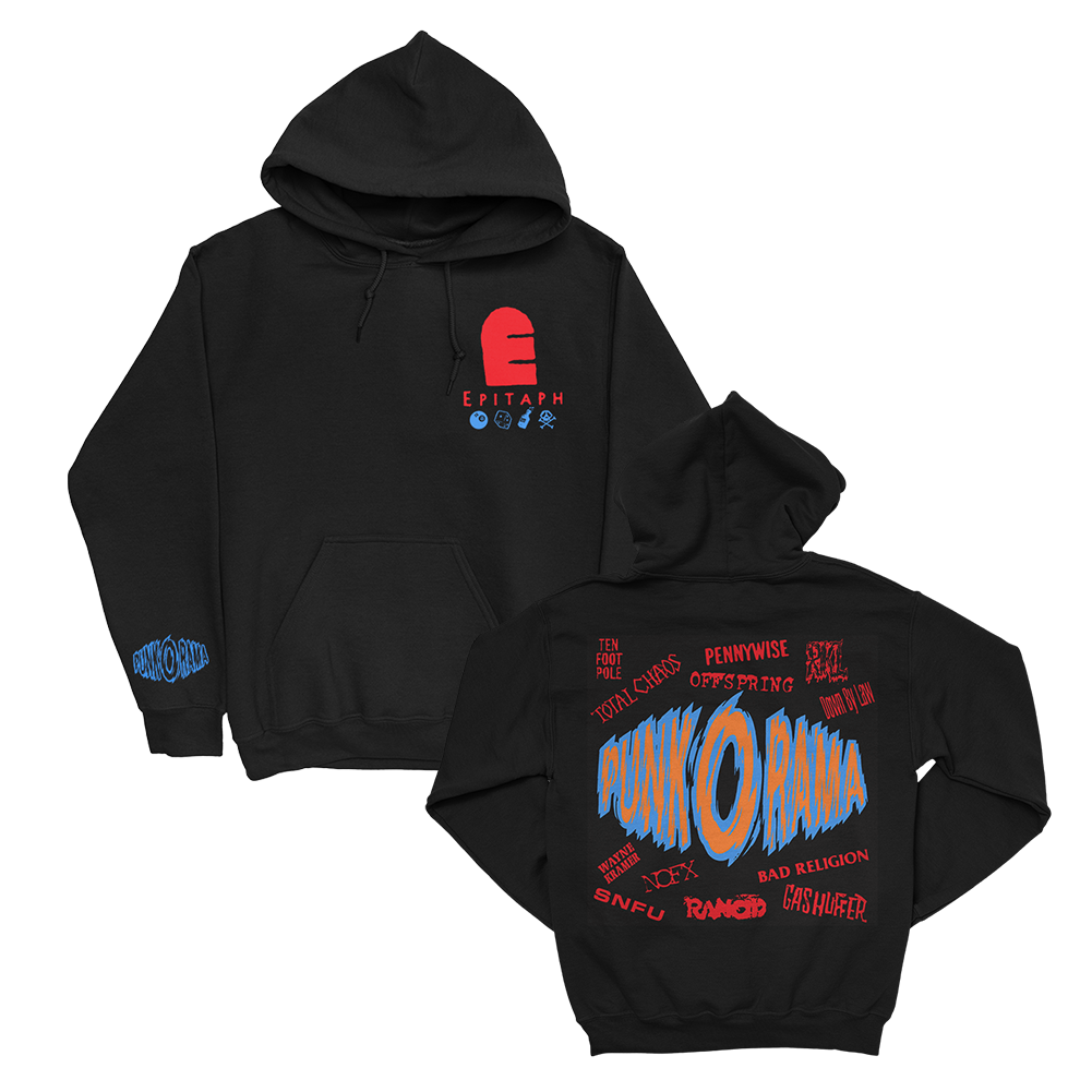 epitaph-records-punk-o-rama-logo-hoodie-schwarz-baumwolle image 1