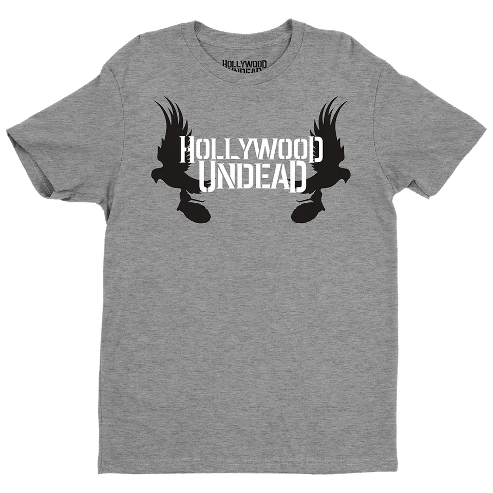 hollywood-undead-mirror-doves-tee-t-shirt-grau-unisex-tauben-print image 1