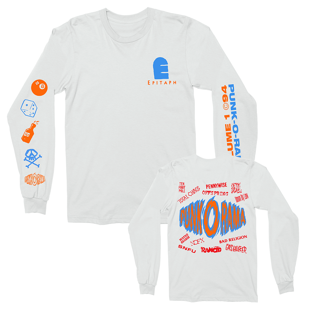 punk-o-rama-logo-longsleeve-langarmshirt-wei-baumwolle image 1